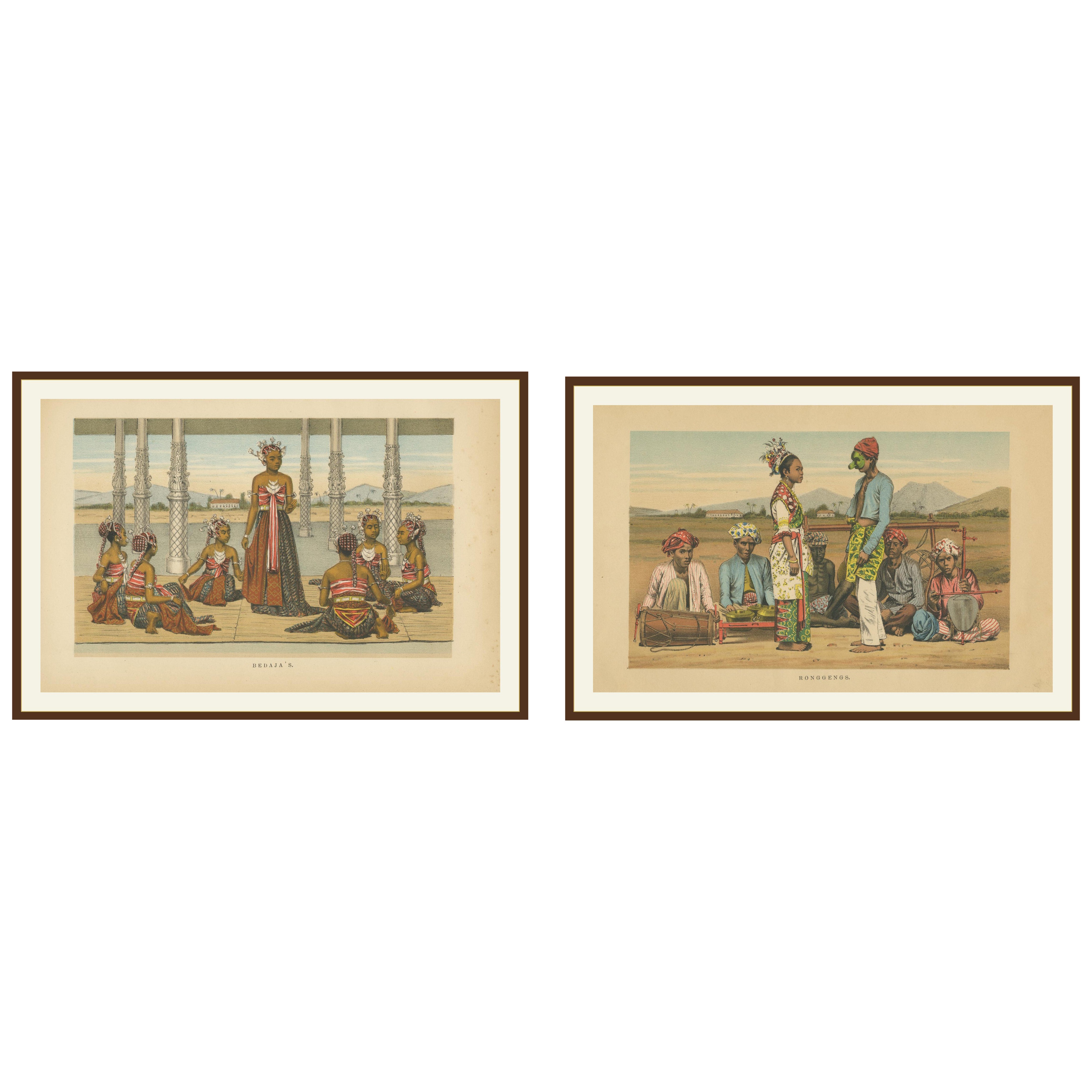 Antique Javanese Costume & Dance Prints – Bedajas and Ronggeng – c.1860