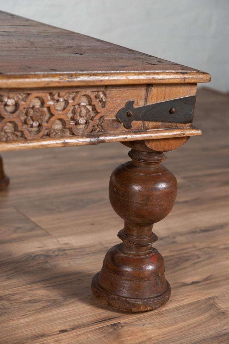 Antique Javanese Teak Wood Coffee Table with Hand Carved ...