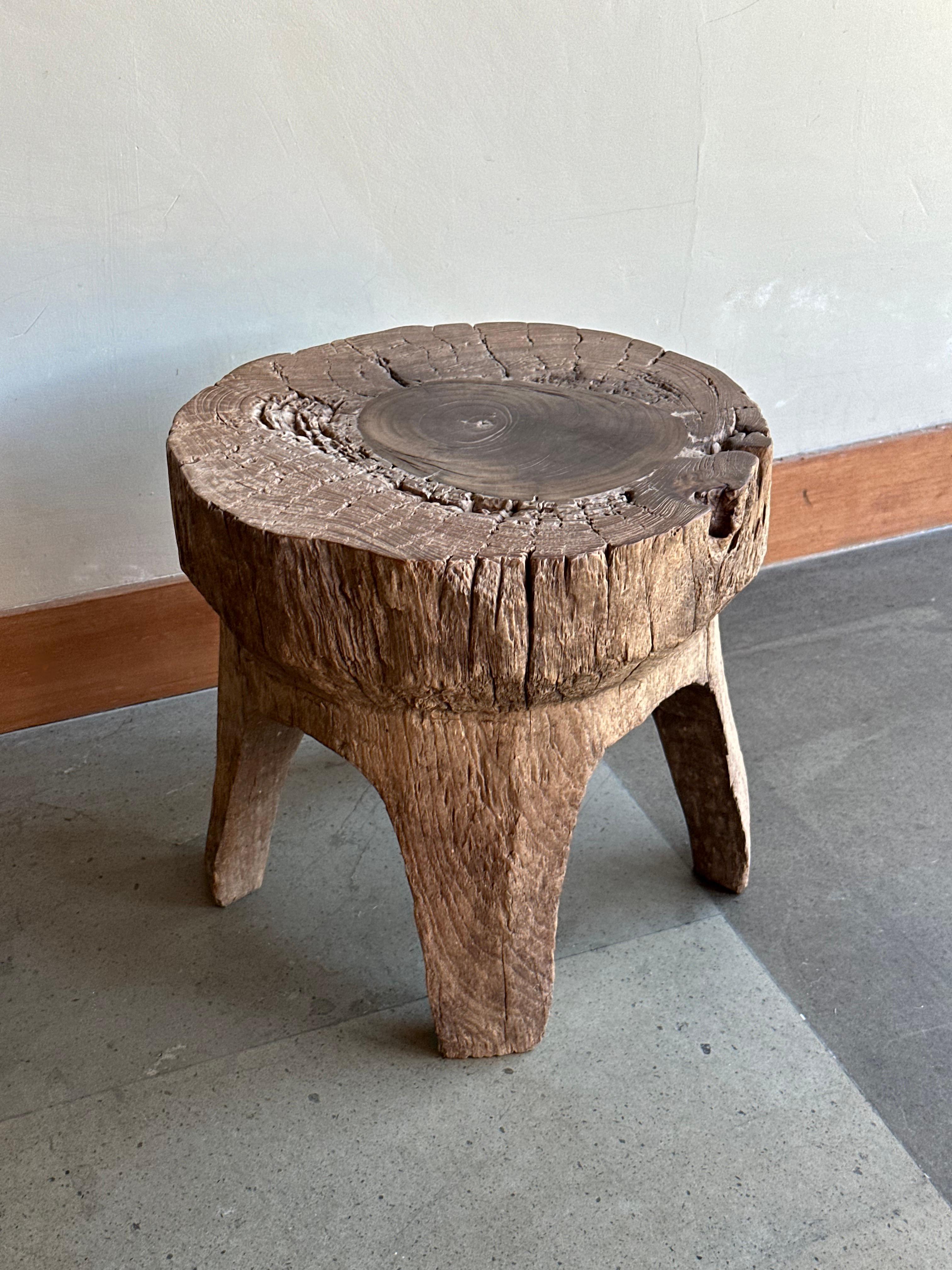 Antique Javanese Teak Wood Stool 4