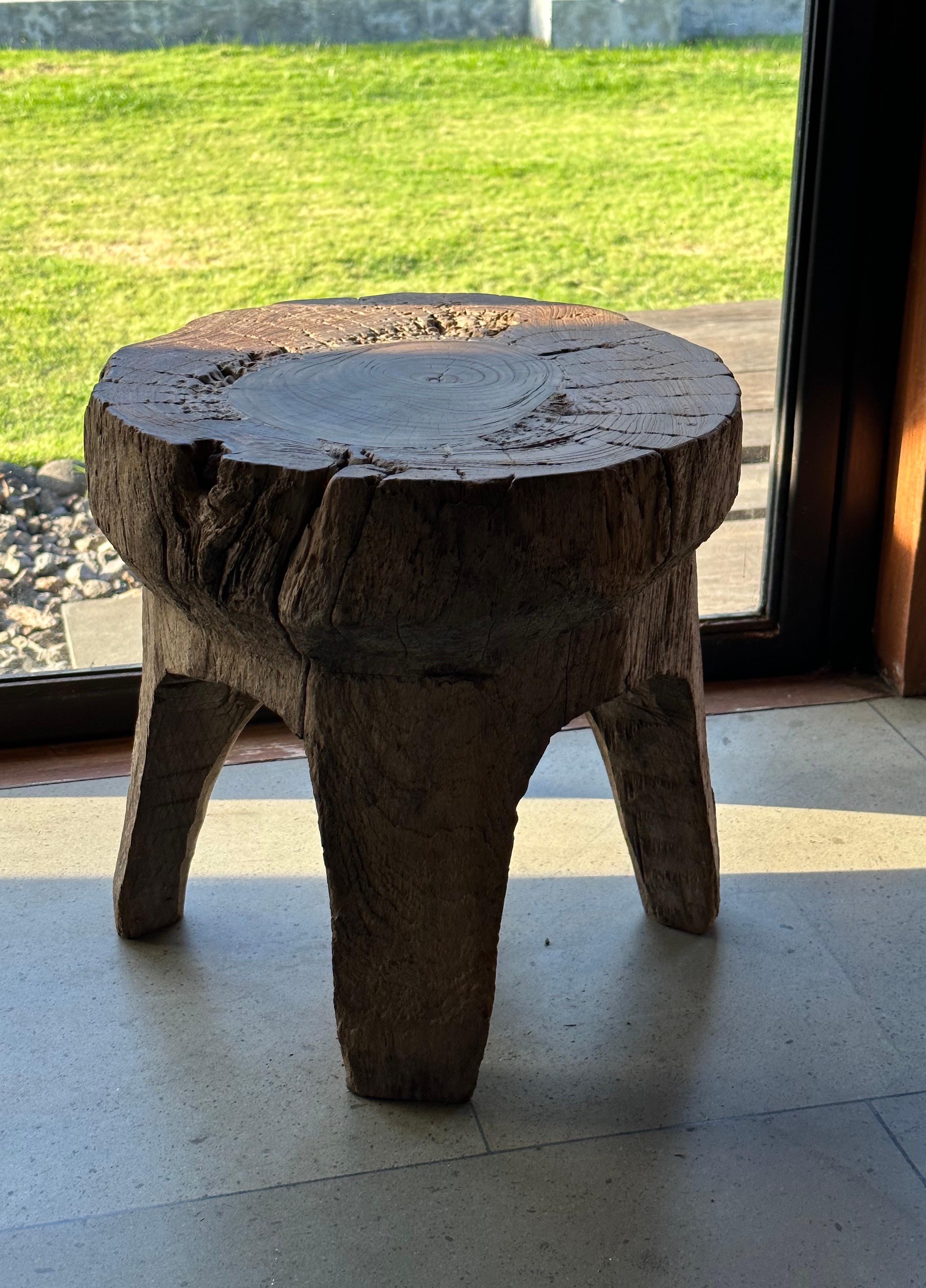 Antique Javanese Teak Wood Stool 5