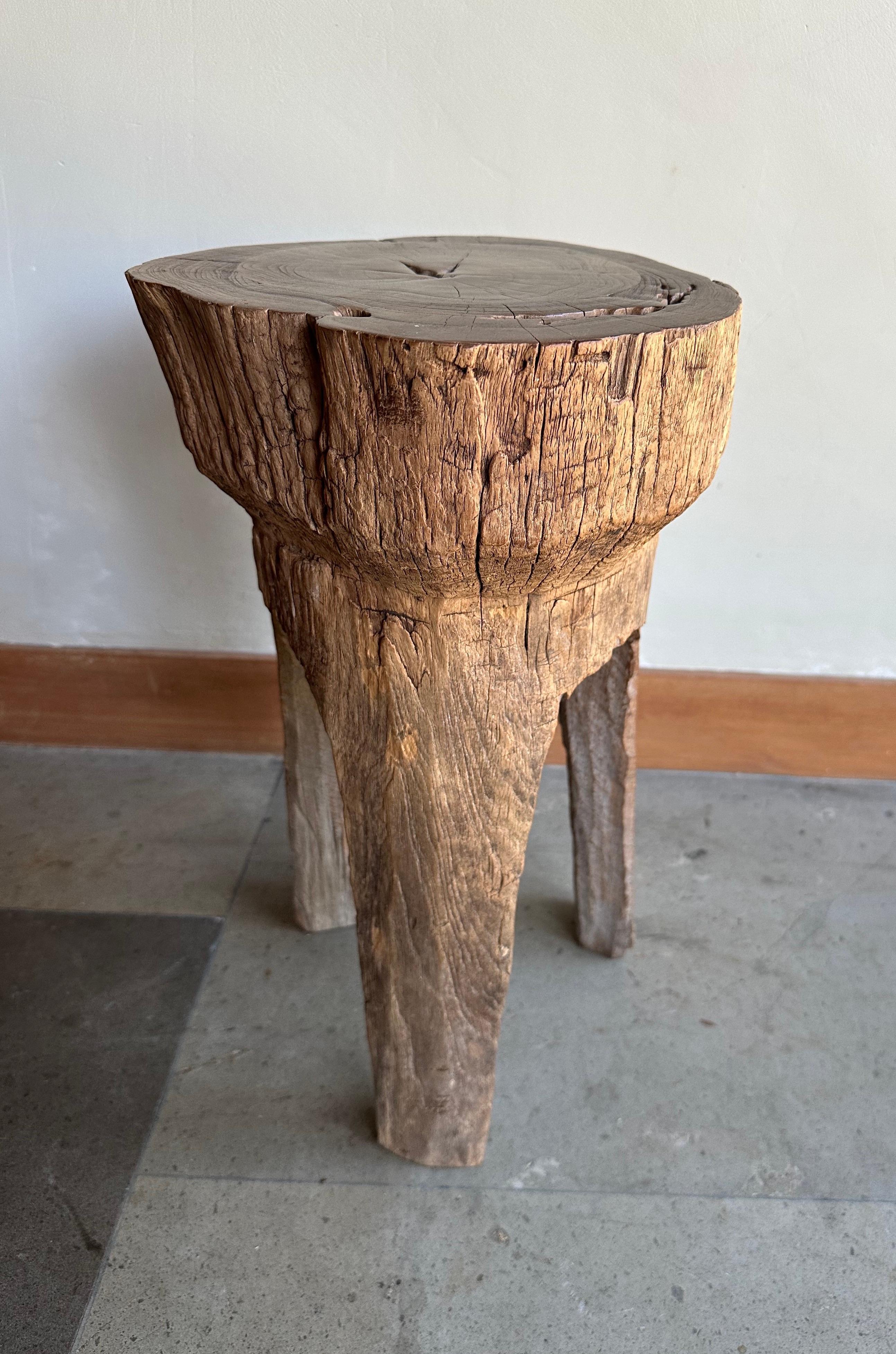 20th Century Antique Javanese Teak Wood Stool