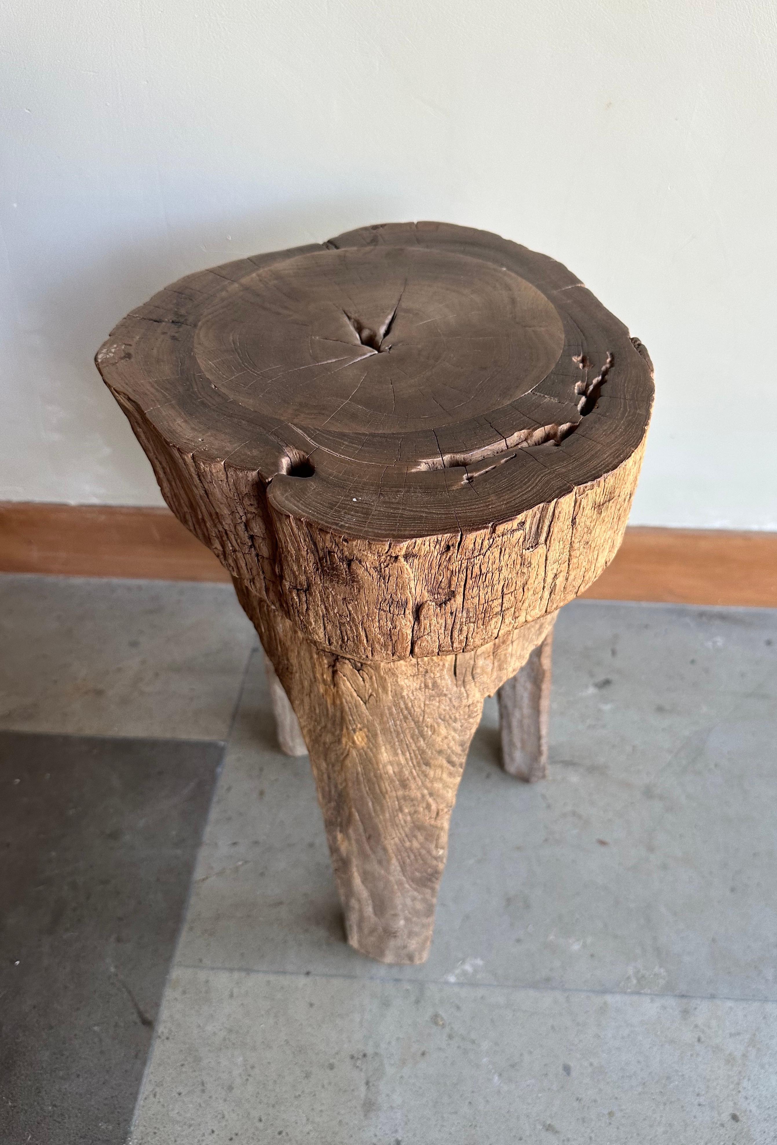 Antique Javanese Teak Wood Stool 1