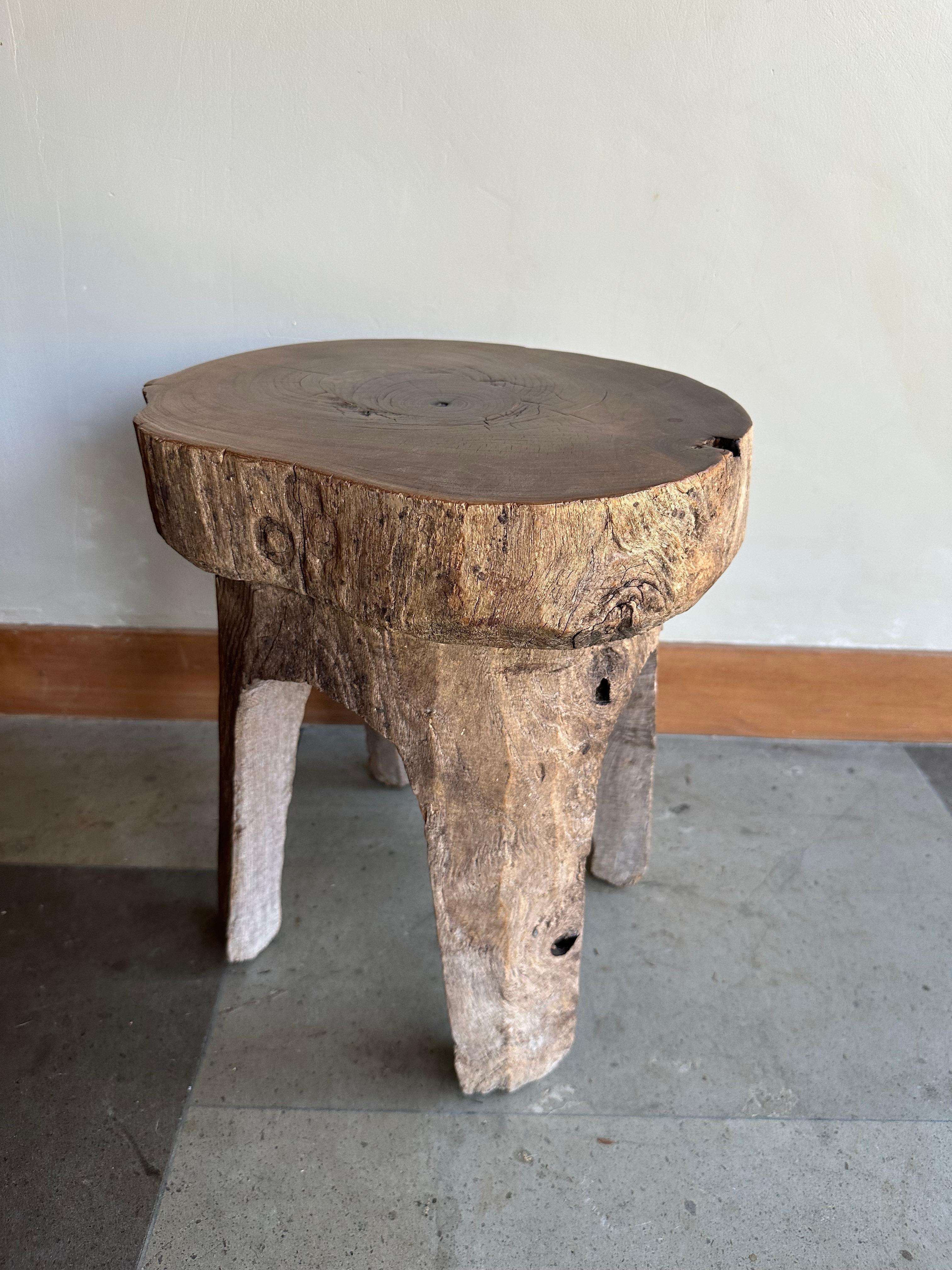 Antique Javanese Teak Wood Stool For Sale 1