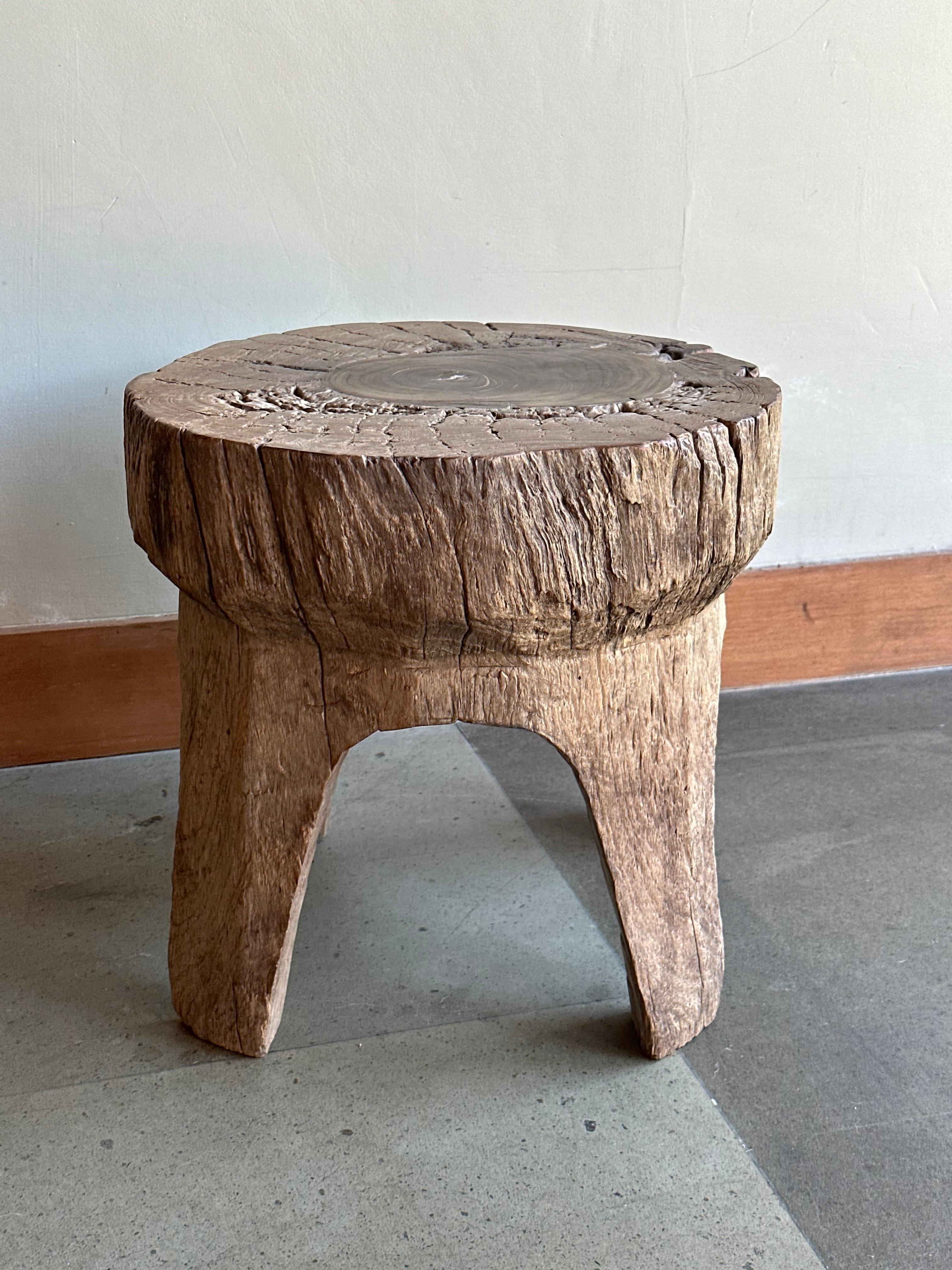 Antique Javanese Teak Wood Stool 1