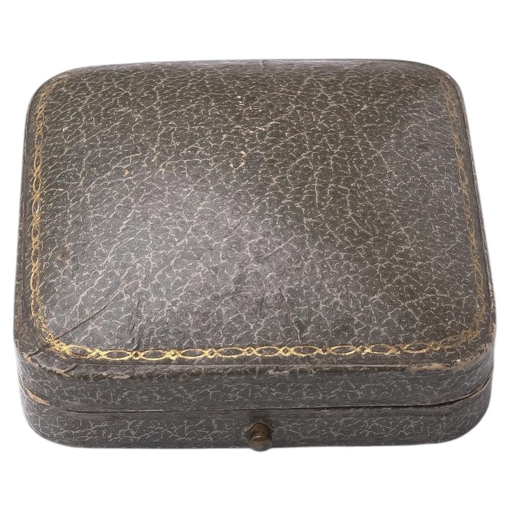 Antique J.C. Vickery Grey Leather Jewellery Box, Circa 20th Century For Sale
