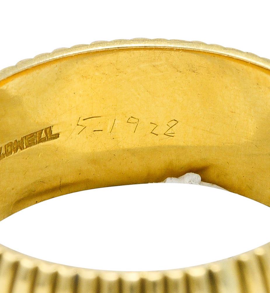 Antique J.E. Caldwell 18 Karat Gold Ribbed Band Ring Circa 1905 1