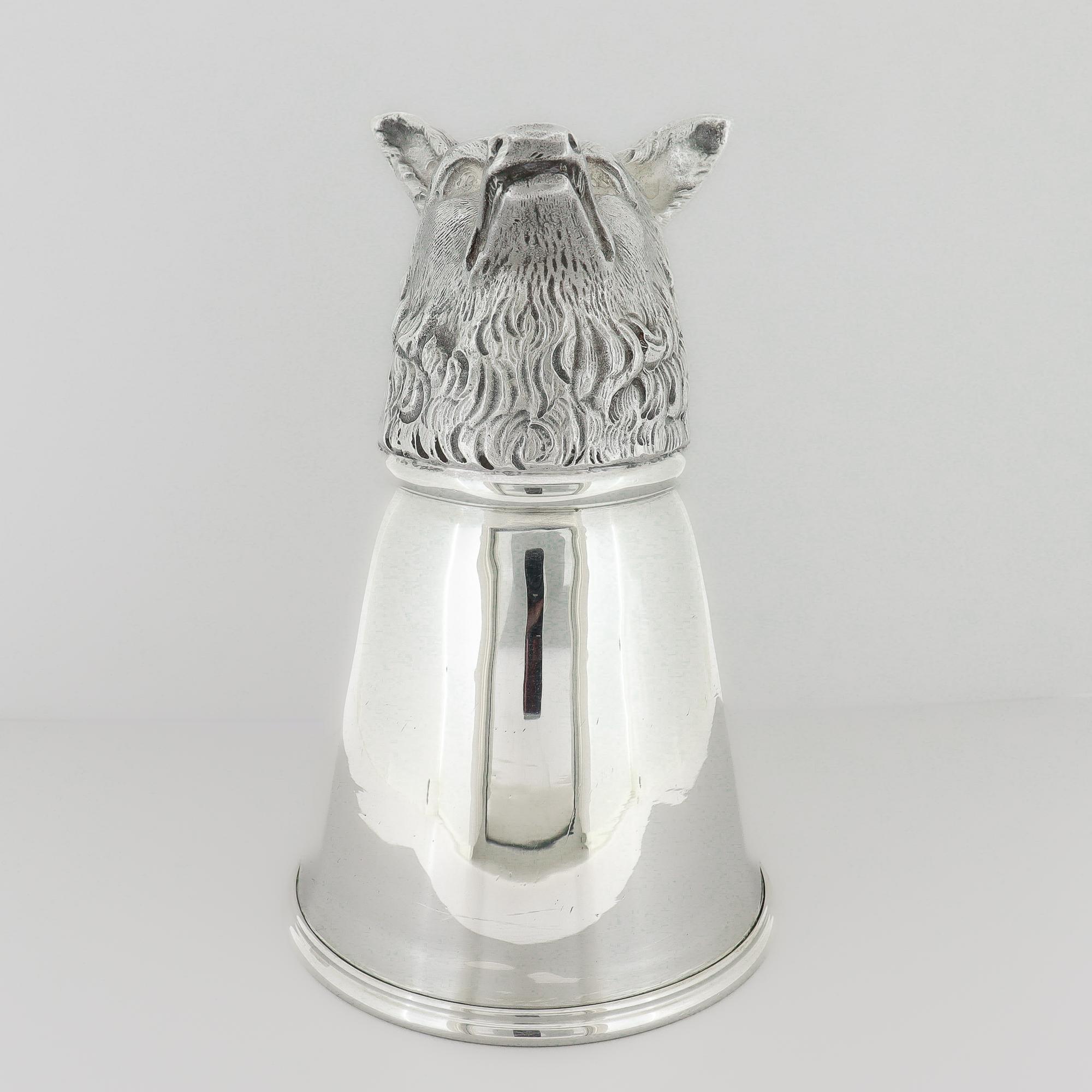 Antico J.E. Coppa Caldwell in argento sterling per la caccia con la testa di volpe in vendita 5