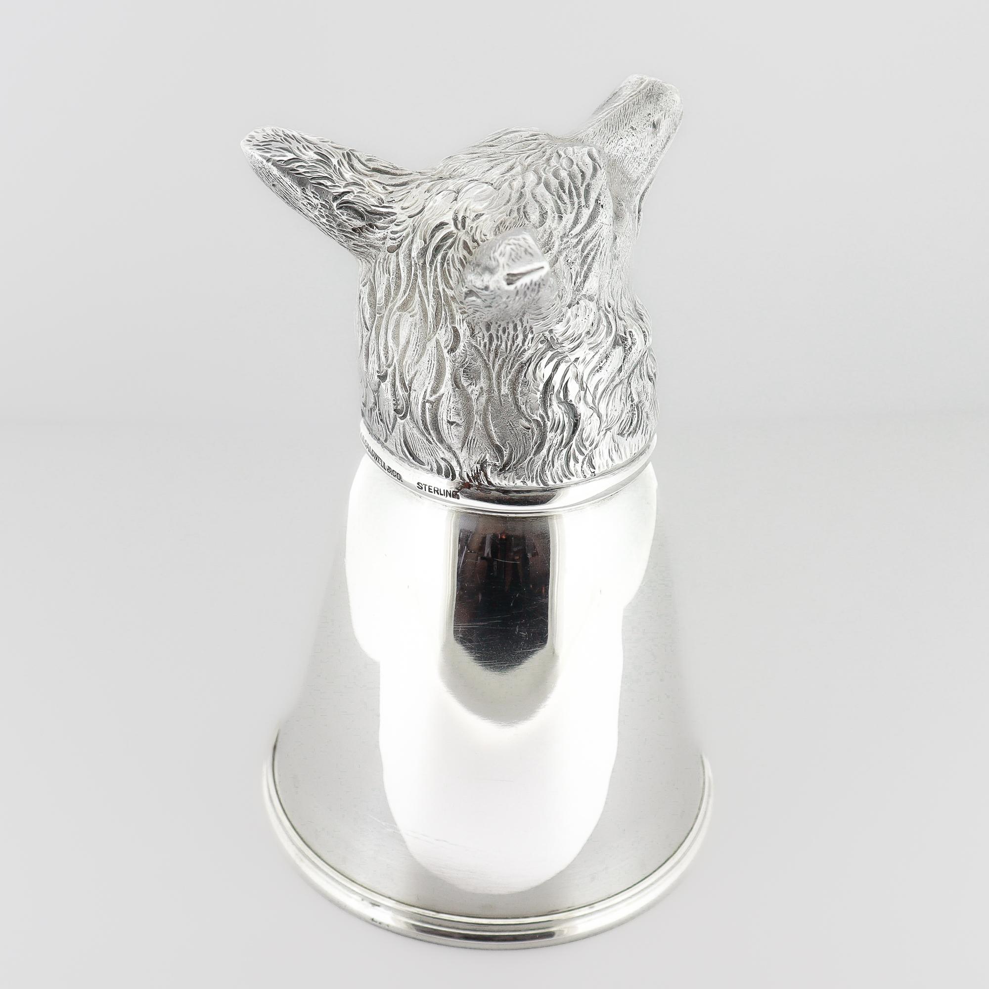Antico J.E. Coppa Caldwell in argento sterling per la caccia con la testa di volpe in vendita 9