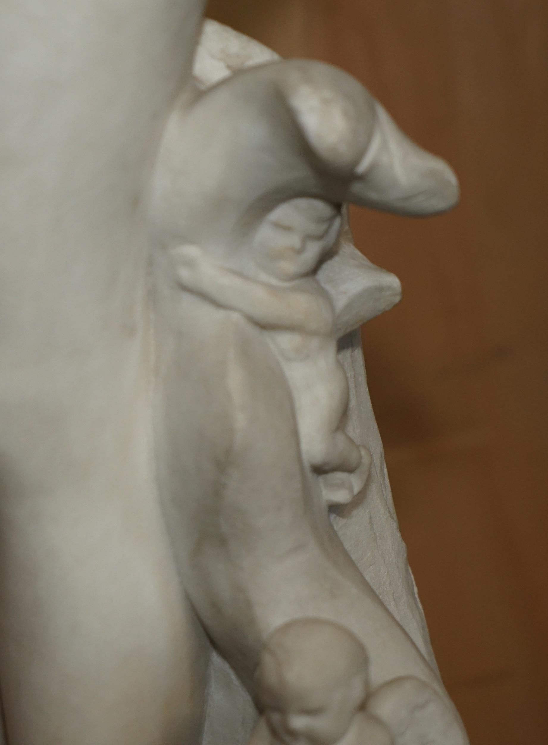 ANTIQUE JEAN- ANTOINE HOUDON SiGNED LARGE VENUS DE MILO MARBLE STATUE ON PLINTH For Sale 3