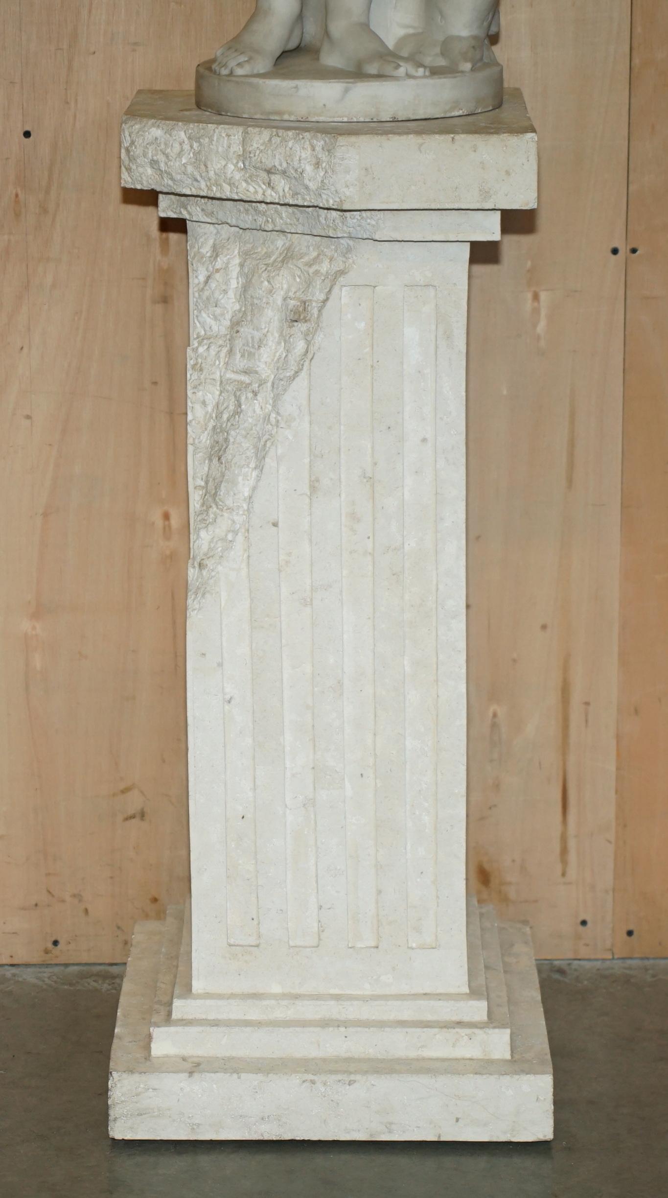 ANTIQUE JEAN- ANTOINE HOUDON SiGNED LARGE VENUS DE MILO MARBLE STATUE ON PLINTH For Sale 10