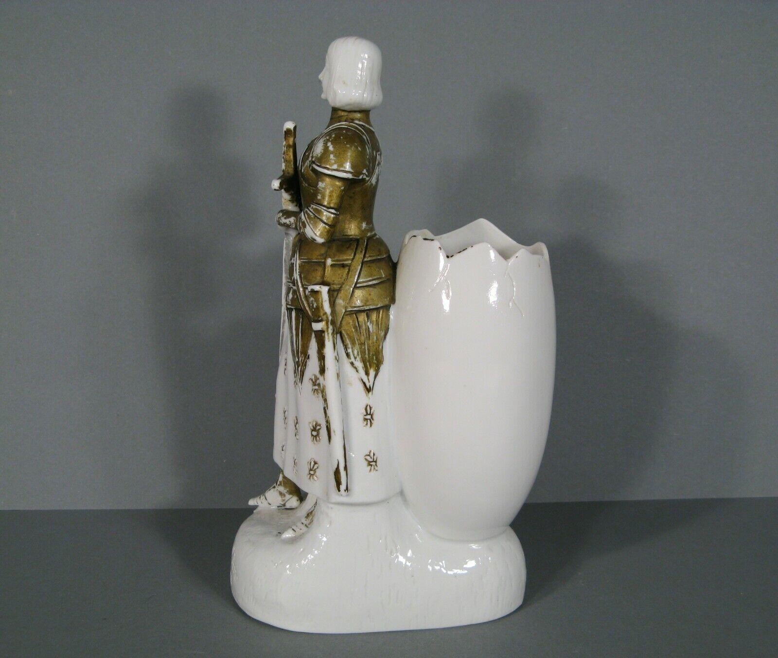 Jarrón de cerámica antiguo Jeanne d'Arc - 1Y105 Francés