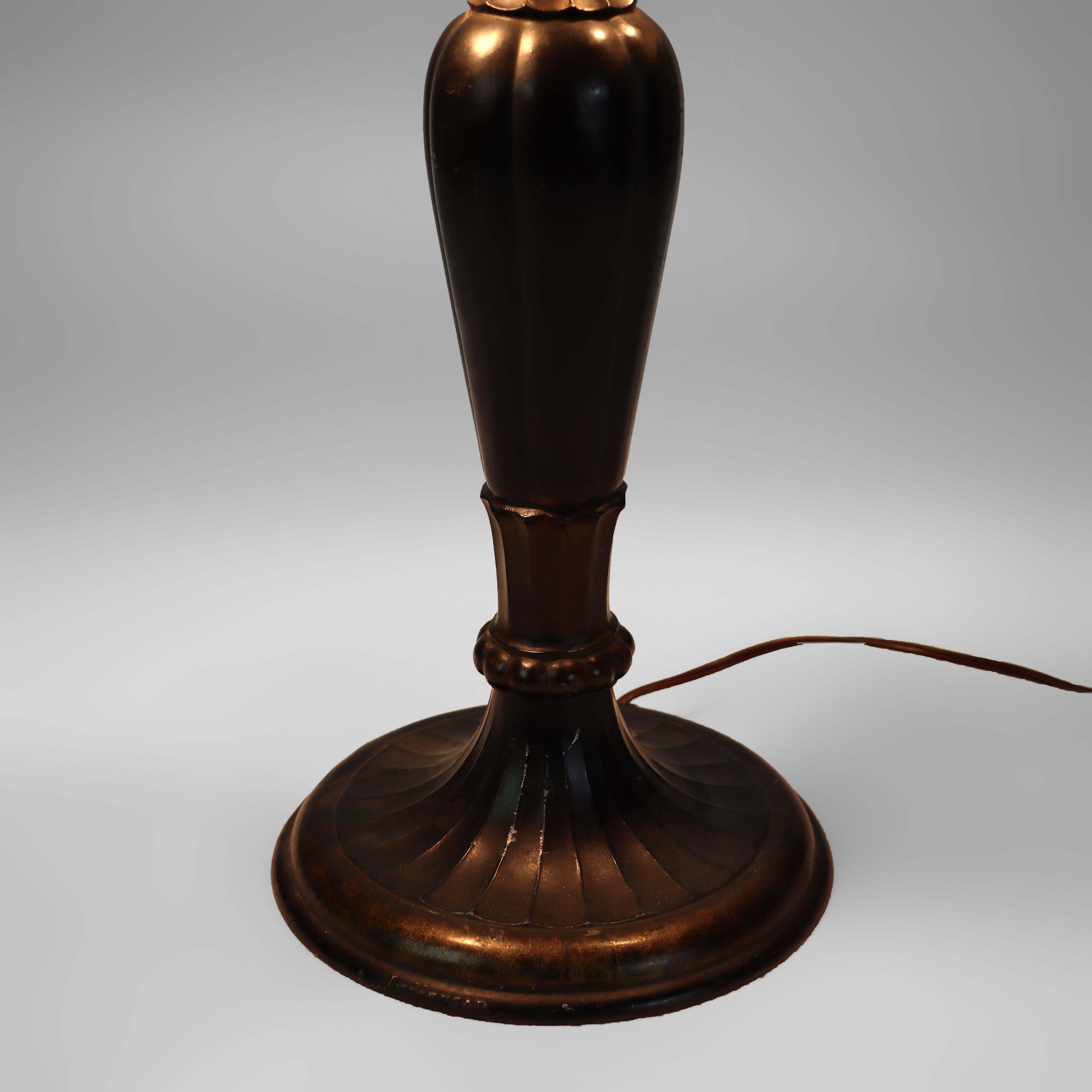 Antigua lámpara de mesa Jefferson Arts & Crafts pintada al revés C1920 Artes y manualidades en venta