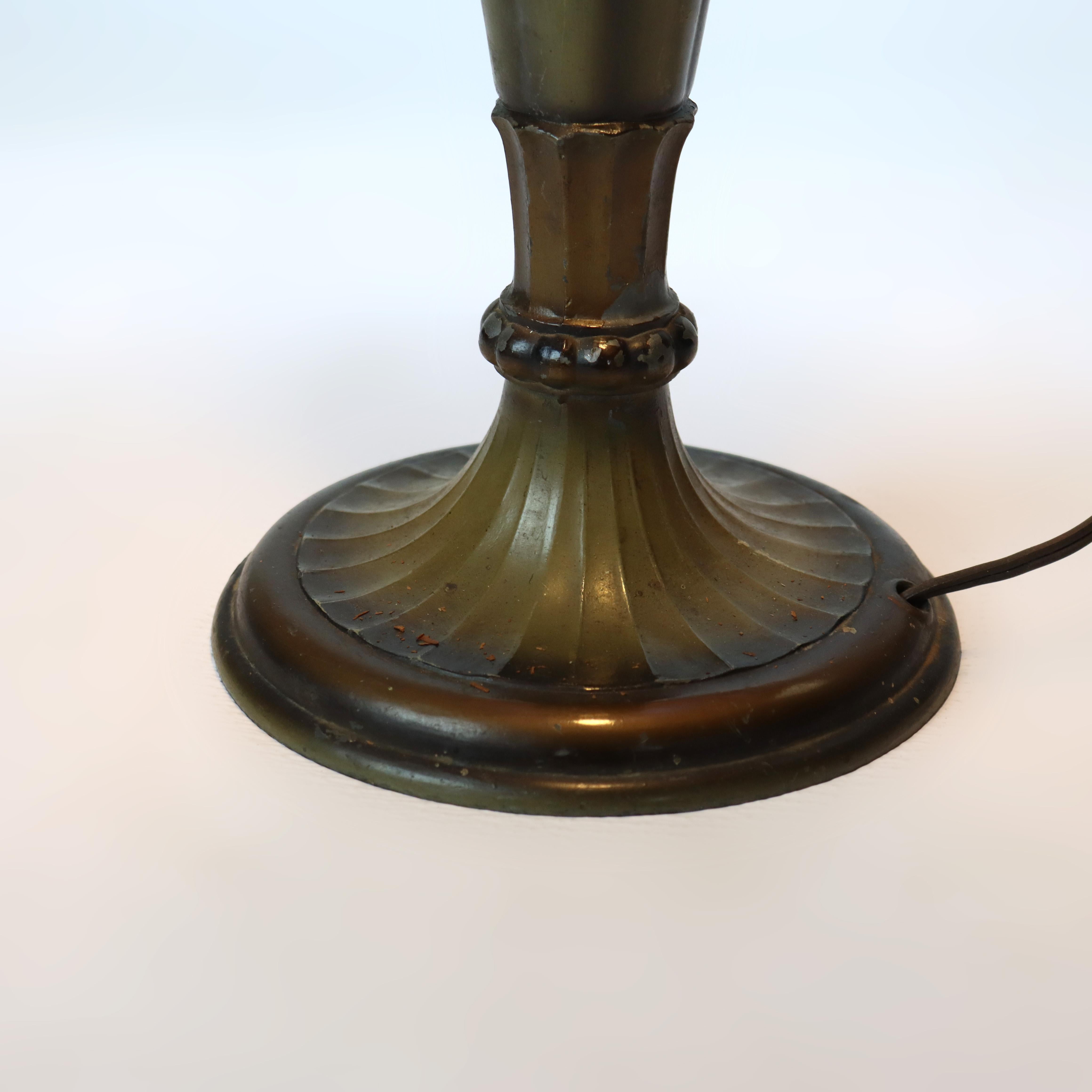 Antique Jefferson attr Reversed Painted Scenic Landscape Table Lamp c1920 For Sale 3