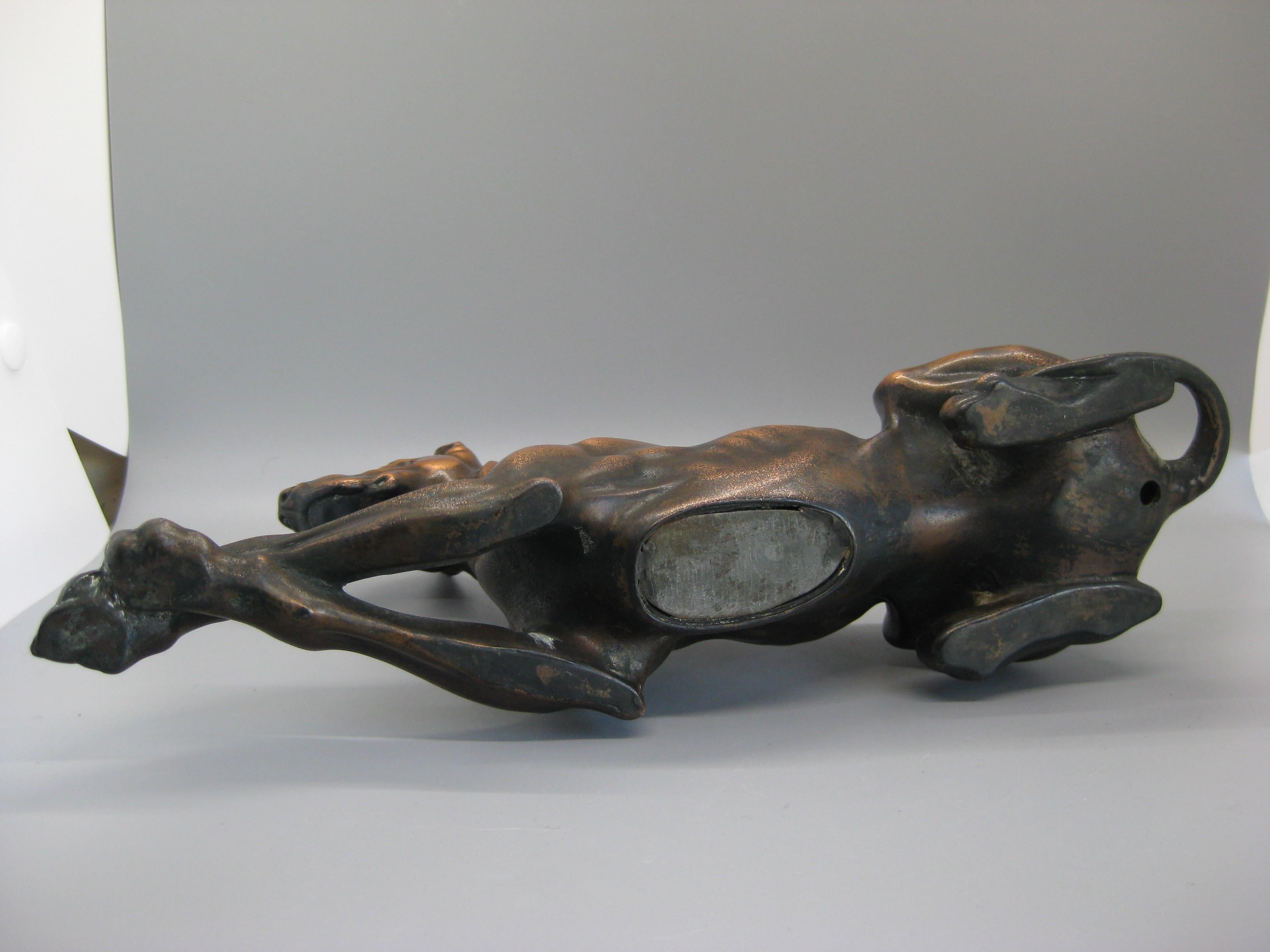 Antique Jennings Brothers Doberman Pinscher Dog Figural Bronze Figure Sculpture 3