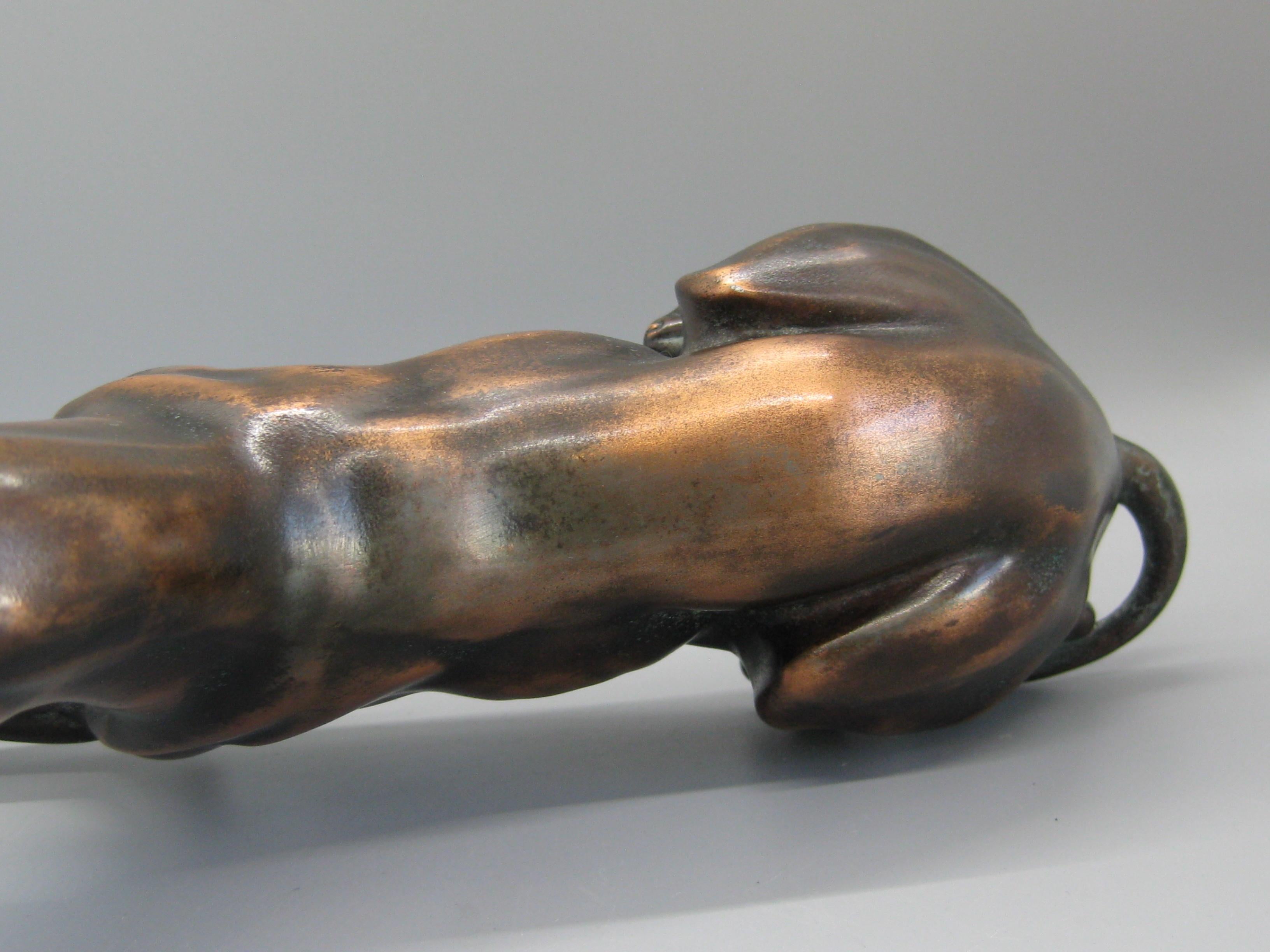 Antique Jennings Brothers Doberman Pinscher Dog Figural Bronze Figure Sculpture 1