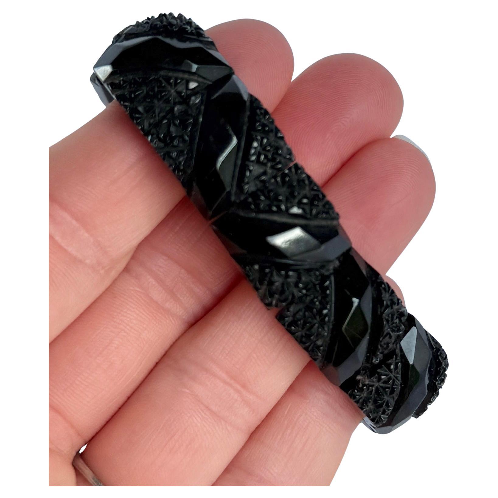Bracciale Jet antico In condizioni buone in vendita a Chipping Campden, GB