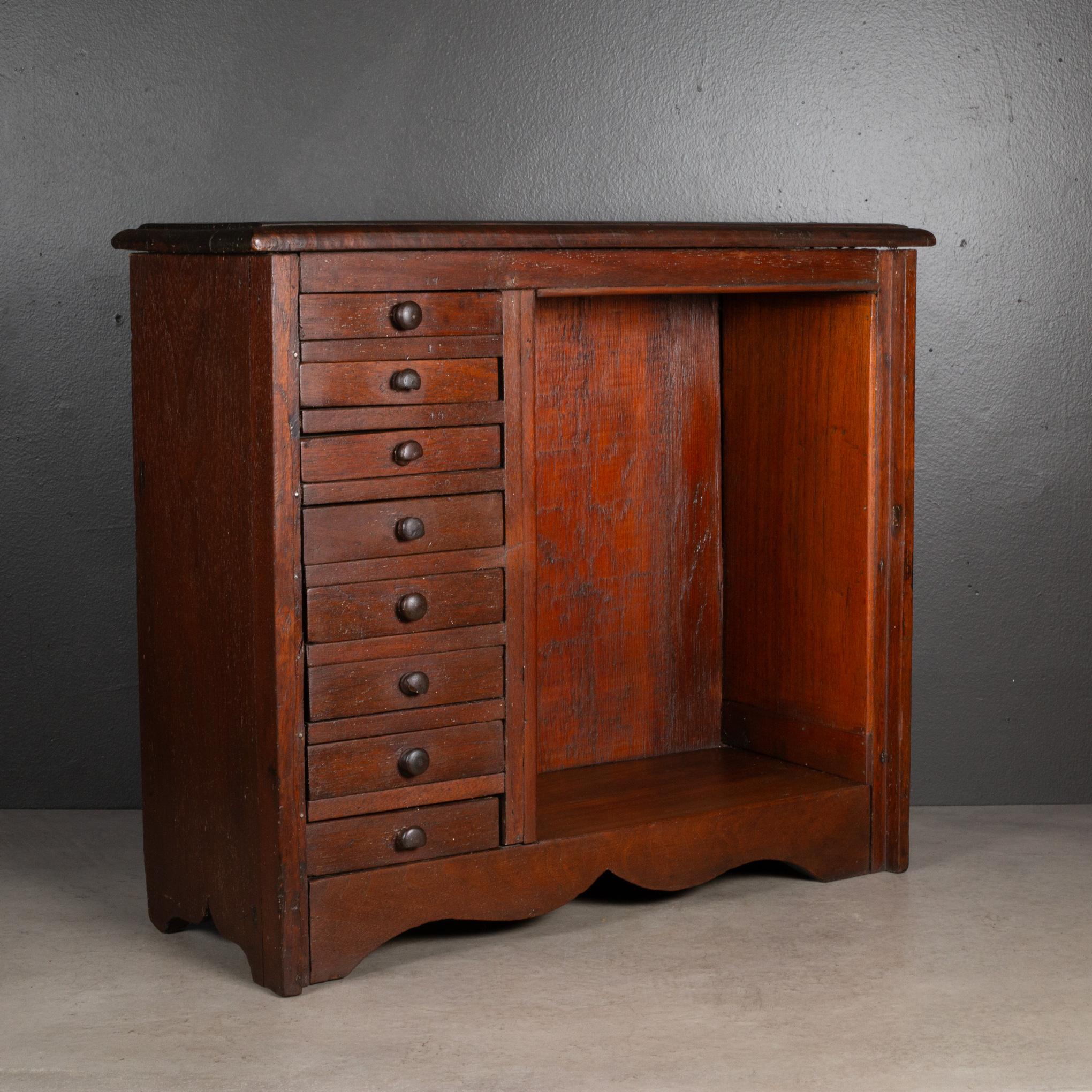 Industrial Antique Jeweler's or Watchmaker's Mahogany Cabinet c.1910-1940