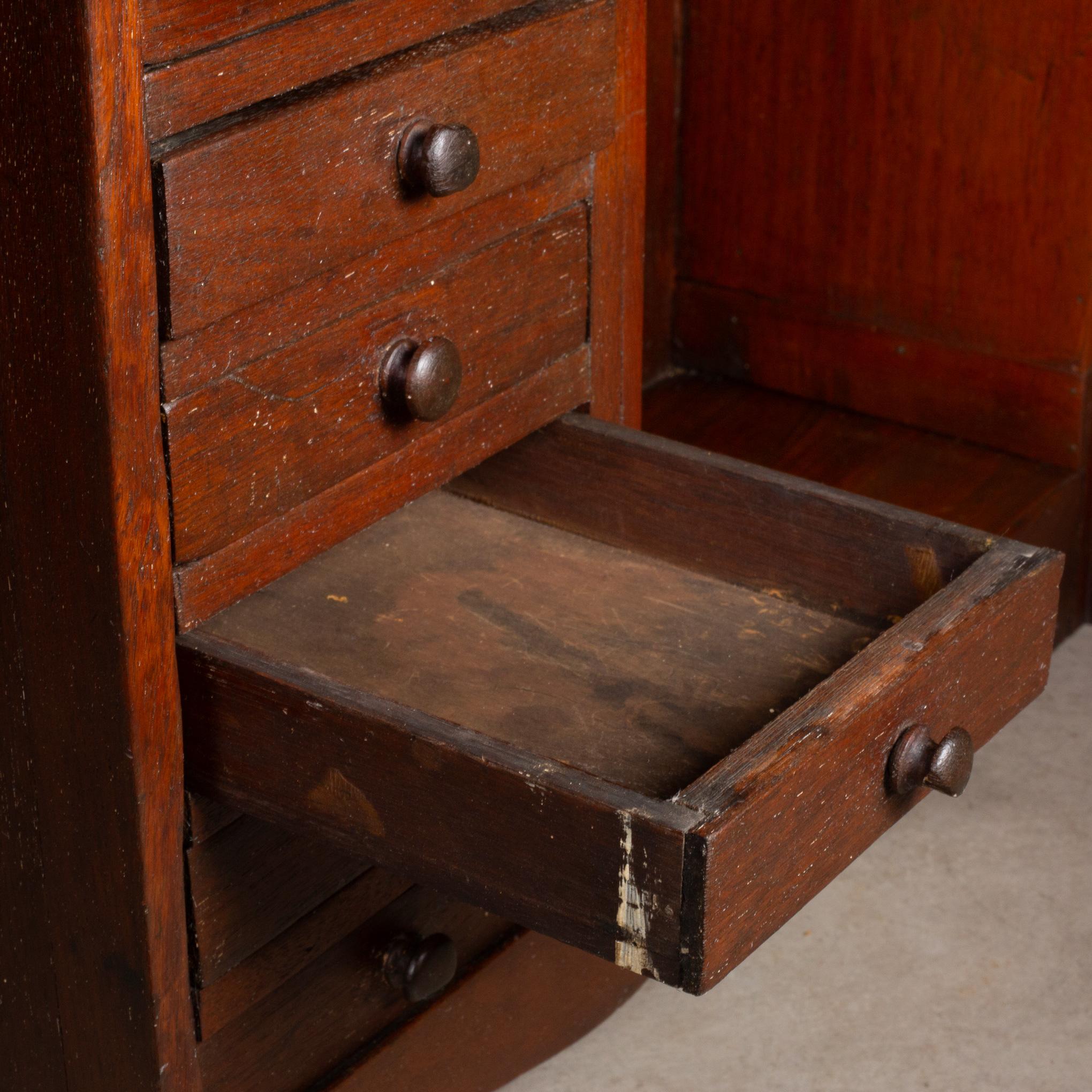 Antique Jeweler's or Watchmaker's Mahogany Cabinet c.1910-1940 In Good Condition In San Francisco, CA