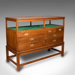 Antiker Schmuckschrank für Juweliere, englisch, Eiche, Shop, Haberdashery, Edwardian