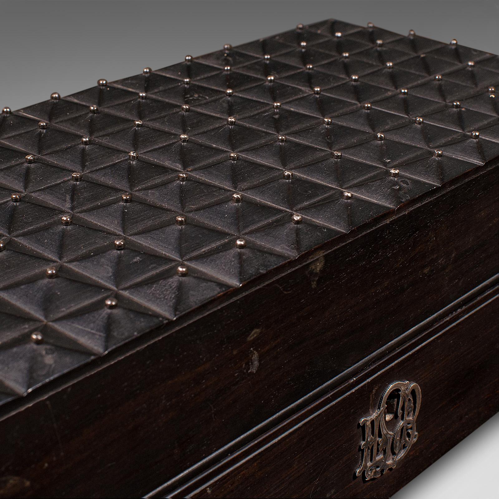 Antique Jewellery Box, English, Coromandel, Aesthetic Period, Victorian, C.1900 For Sale 3