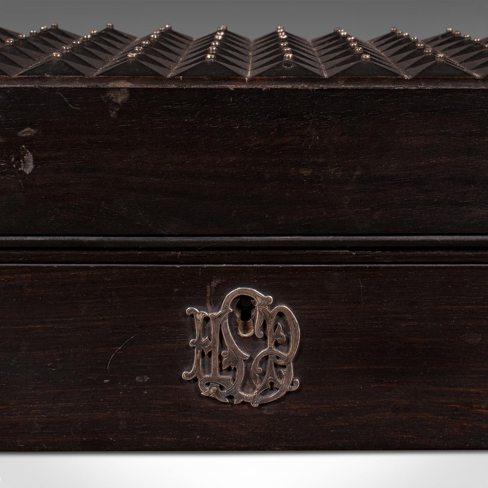 Antique Jewellery Box, English, Coromandel, Aesthetic Period, Victorian, C.1900 For Sale 4