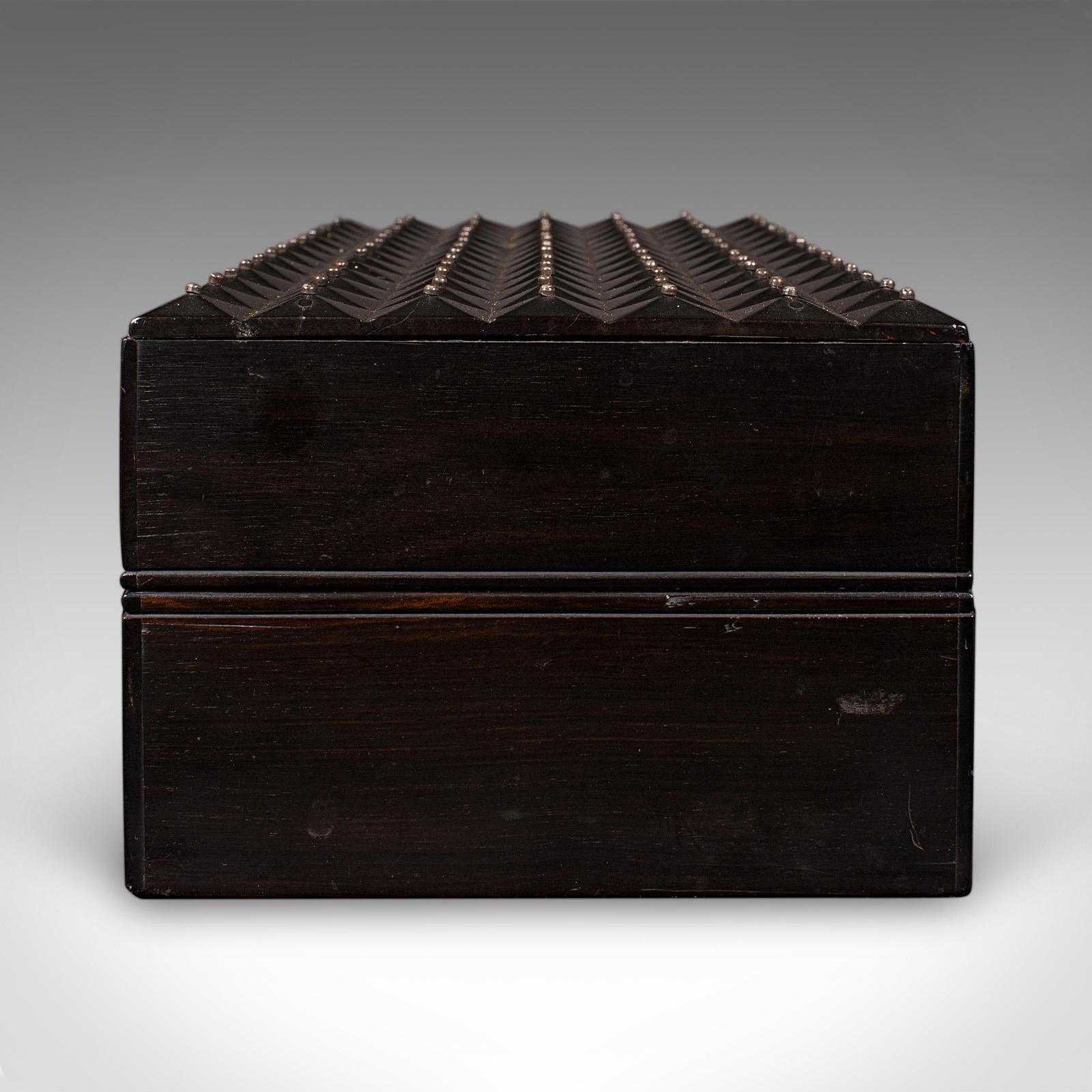 British Antique Jewellery Box, English, Coromandel, Aesthetic Period, Victorian, C.1900 For Sale