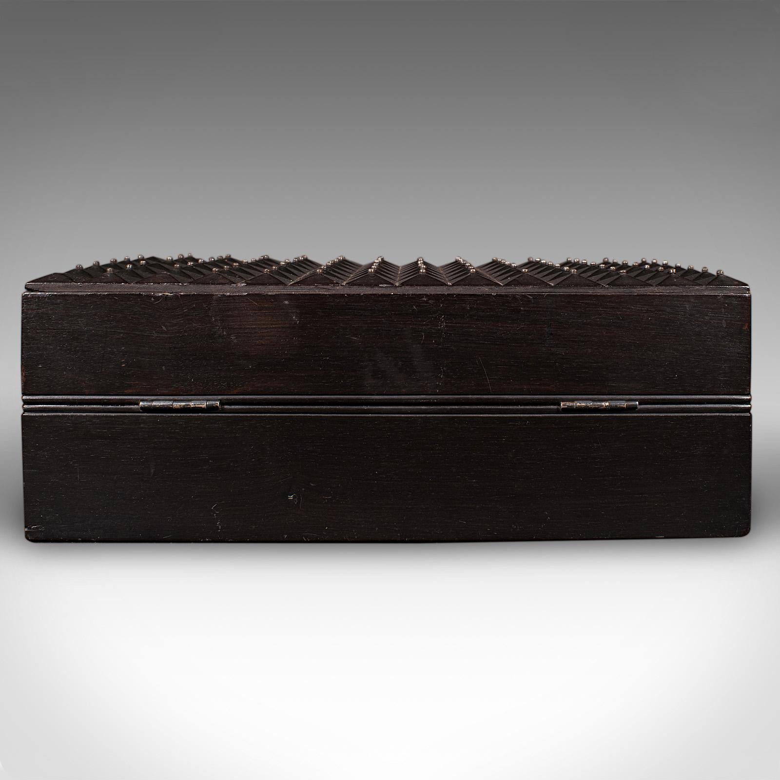Antique Jewellery Box, English, Coromandel, Aesthetic Period, Victorian, C.1900 In Good Condition For Sale In Hele, Devon, GB