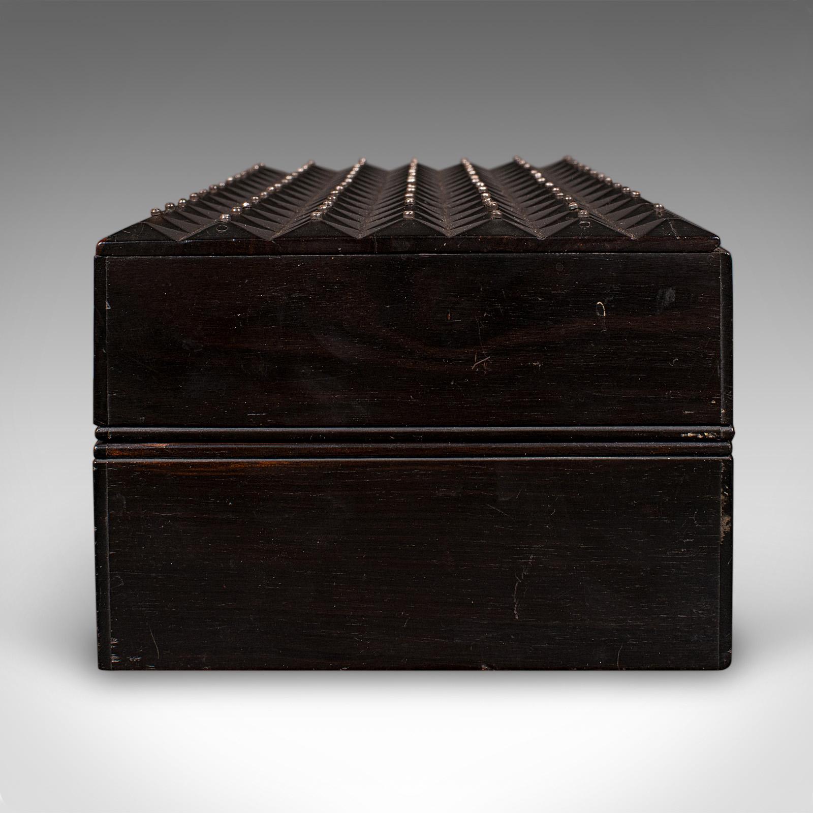 20th Century Antique Jewellery Box, English, Coromandel, Aesthetic Period, Victorian, C.1900 For Sale