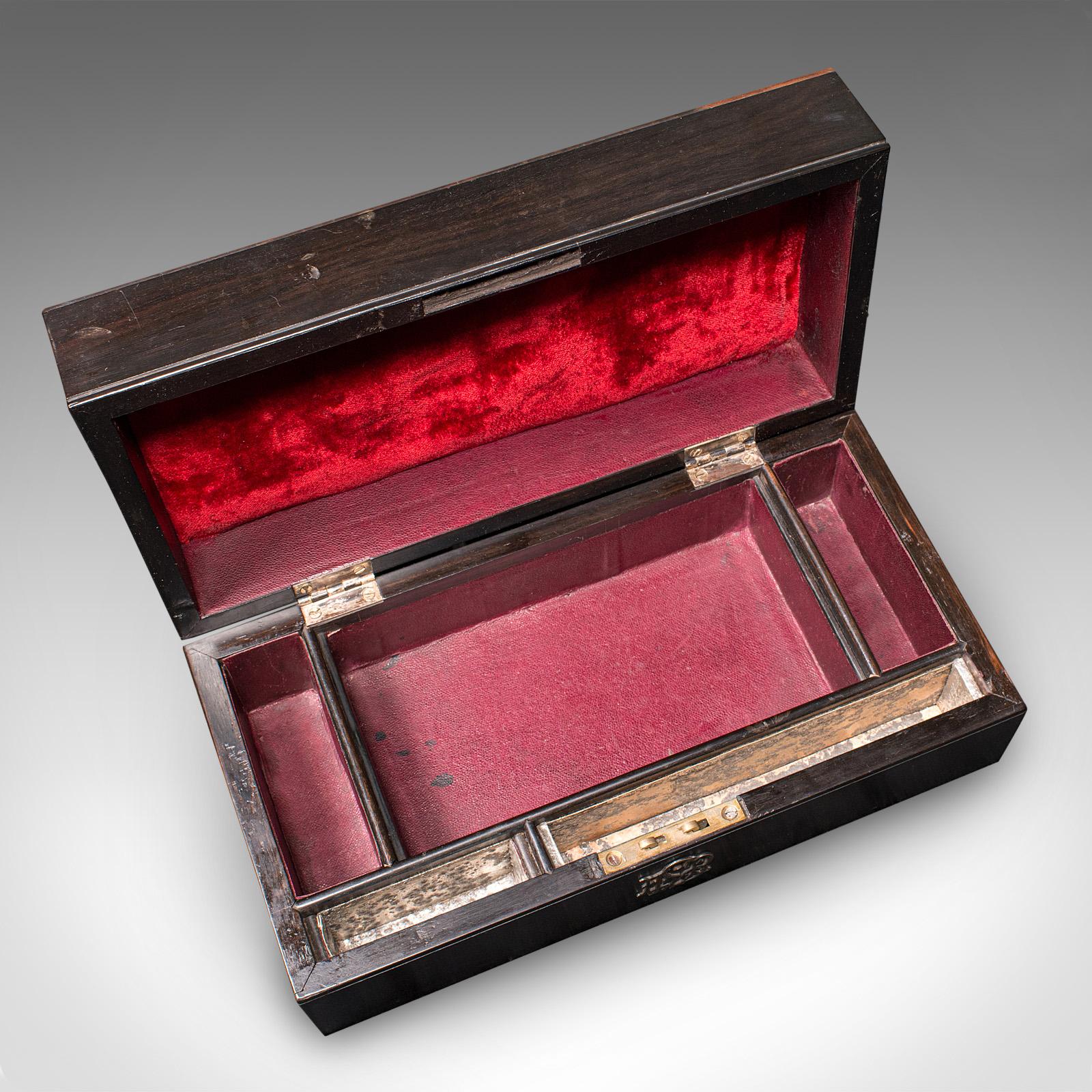Antique Jewellery Box, English, Coromandel, Aesthetic Period, Victorian, C.1900 For Sale 2