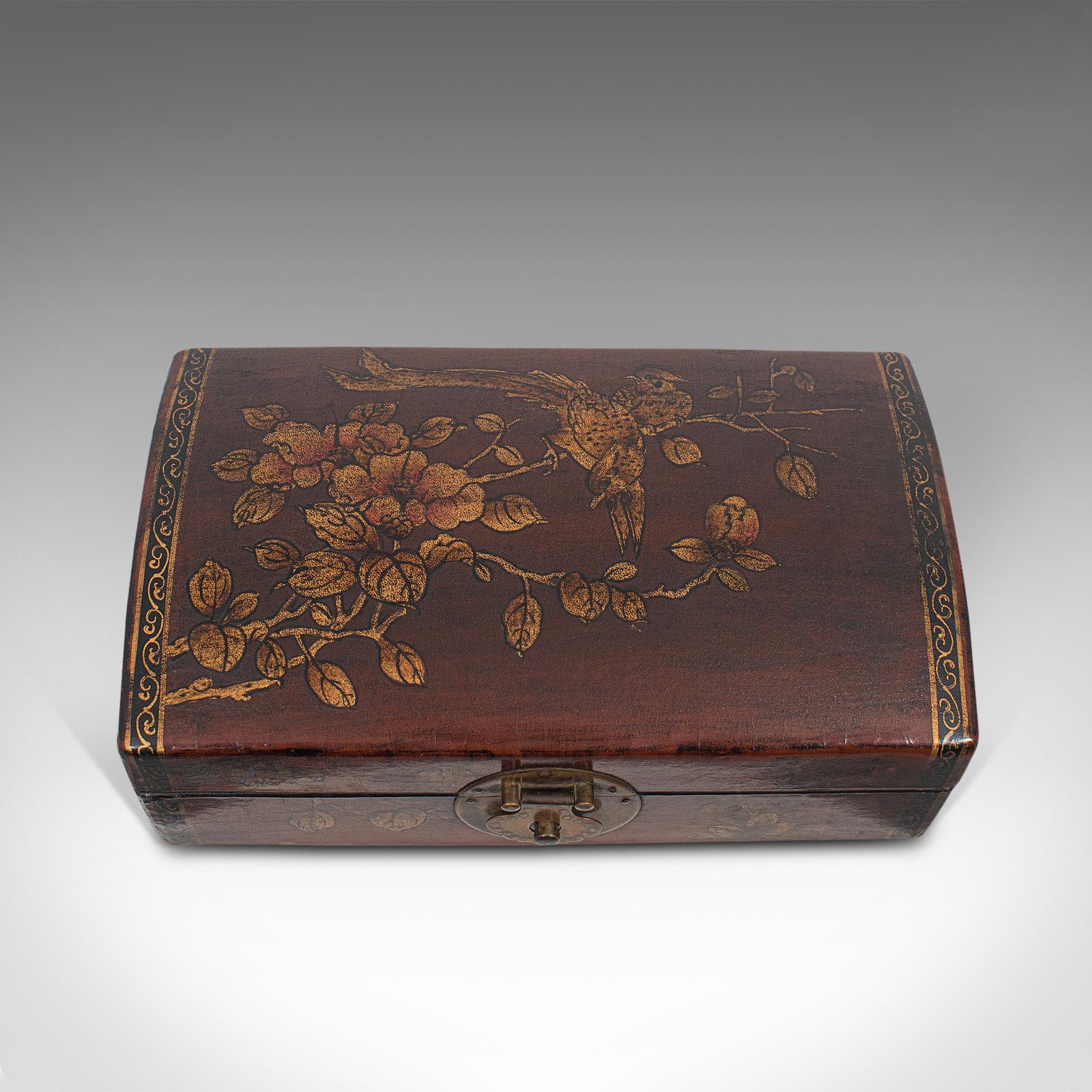 Antique Jewelry Box, Japanese, Leather, Desk Caddy, Meiji Period, circa 1900 5
