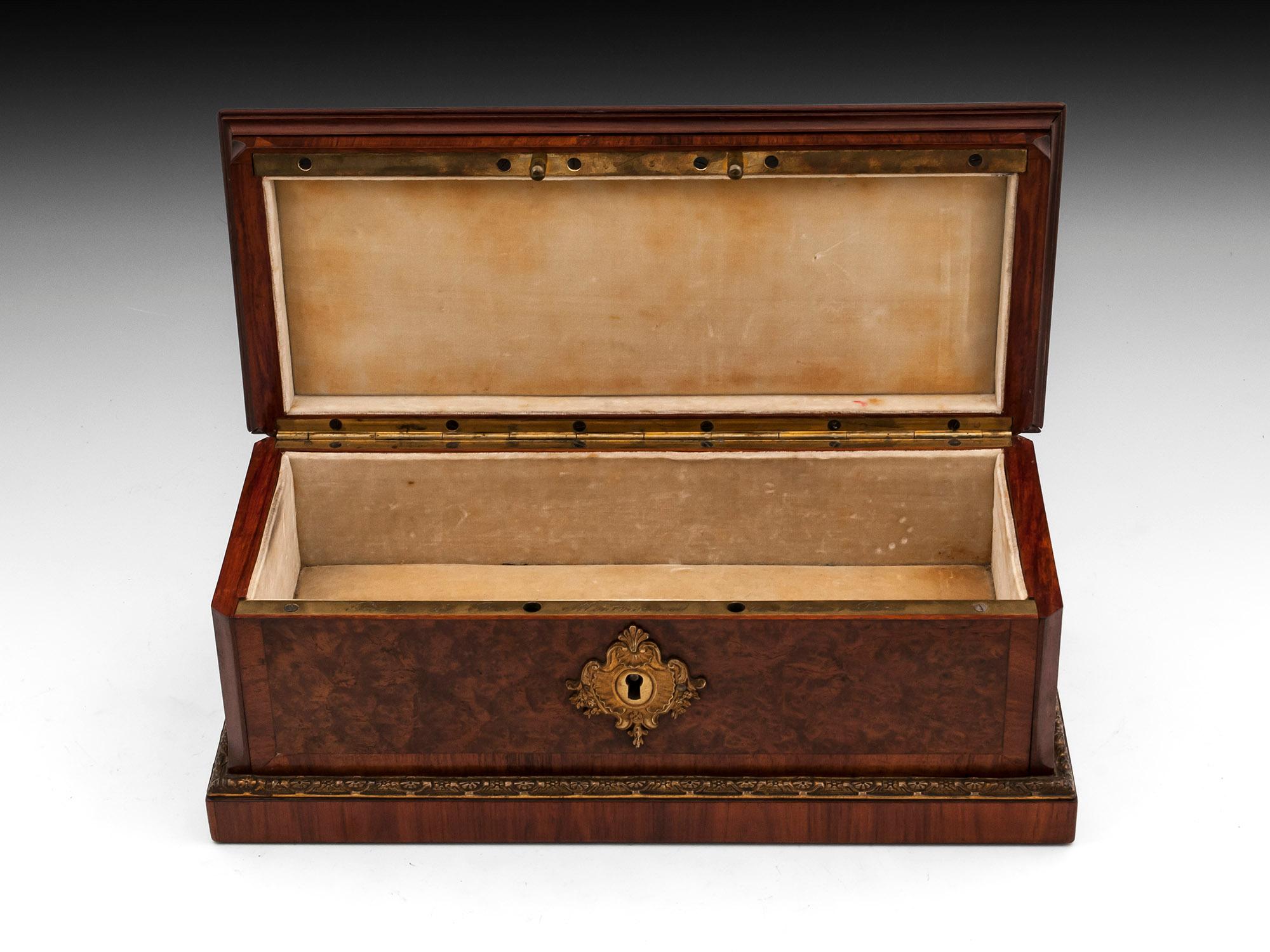 Antique Jewellery Glove Box by Peret, 19th Century (Bronze) im Angebot