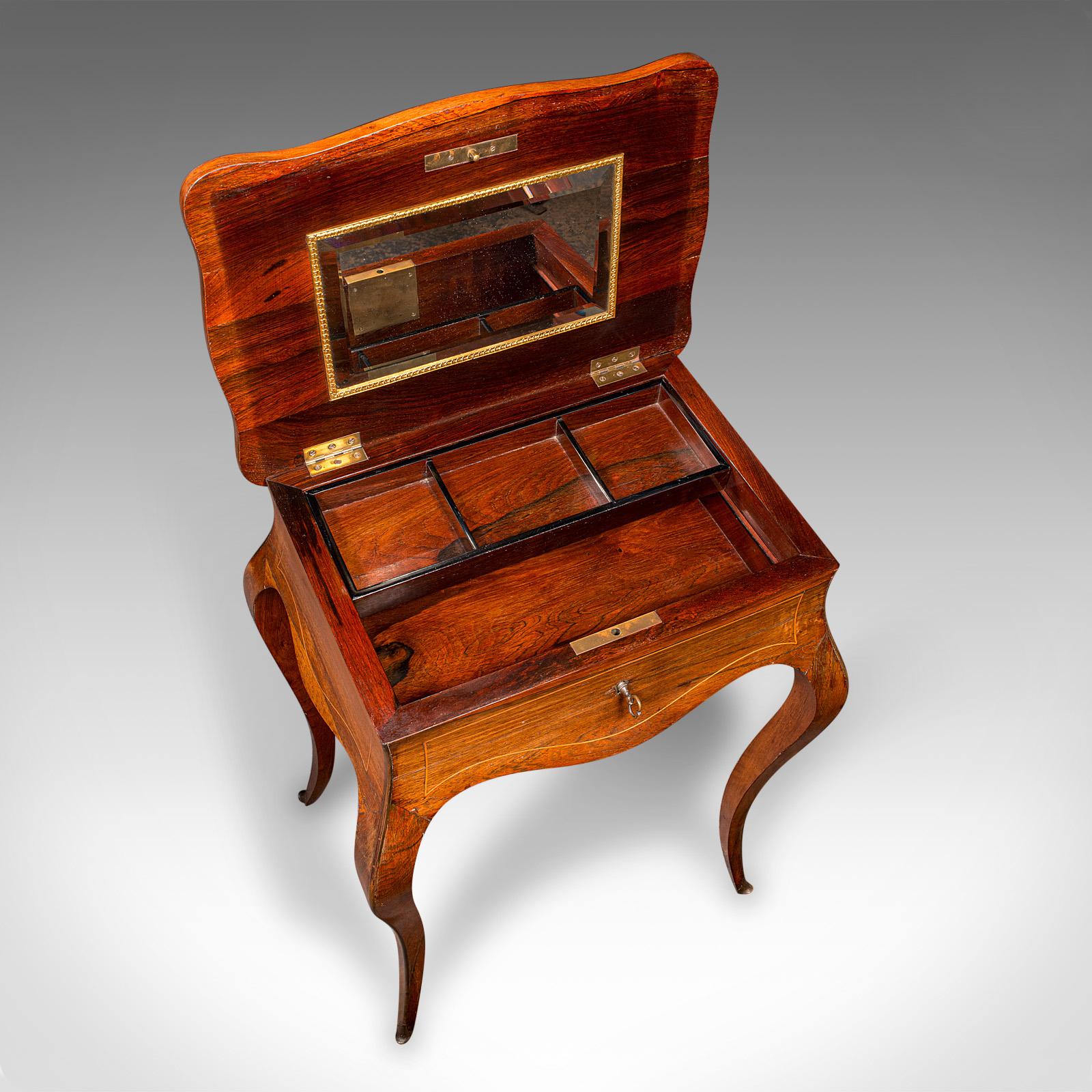 Antique Jewellery Table, French, Walnut, Side, Occasional, Victorian, Circa 1890 For Sale 6