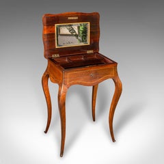 Antique Jewellery Table, French, Walnut, Side, Occasional, Victorian, Circa 1890