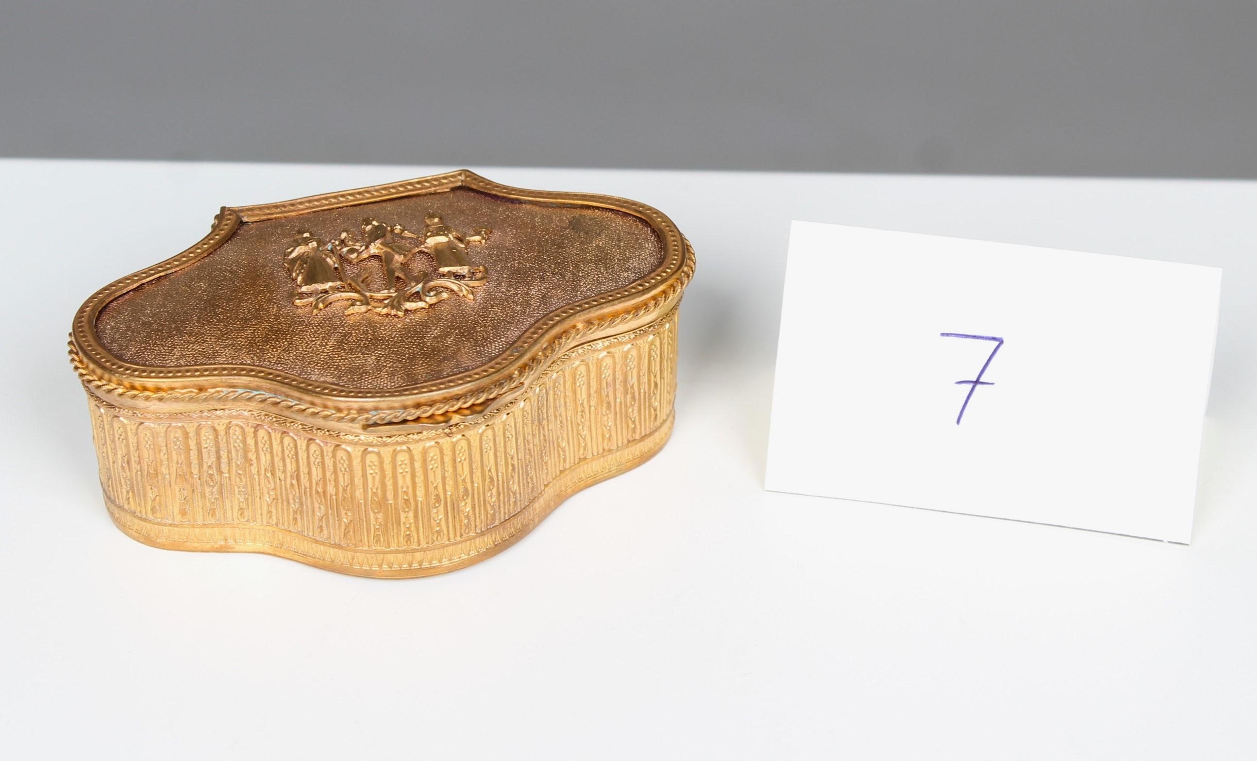 Antique Jewelry Box, 1880s, France, Bronze Dorée, Gilt Brass, Parisian Society For Sale 6