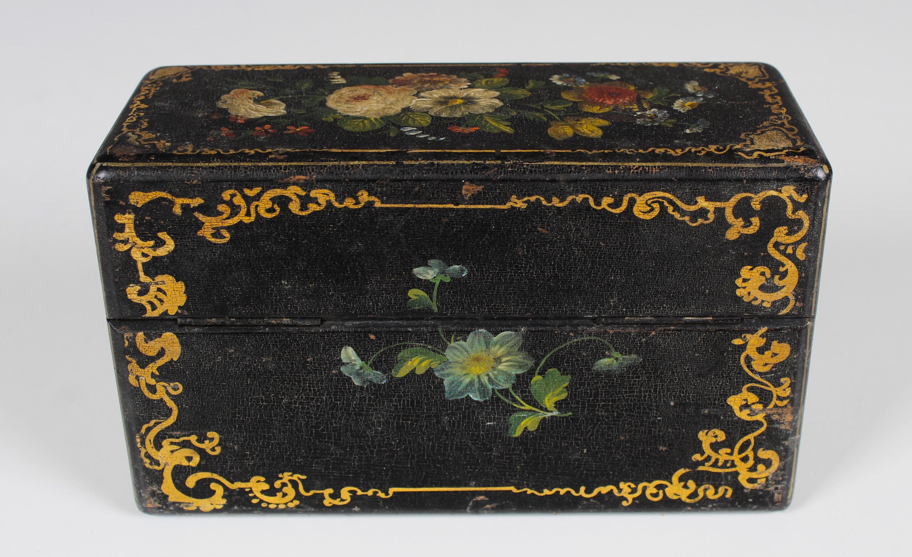 Antique Jewelry Box, Hand-painted, France, Around 1900 In Good Condition For Sale In Greven, DE