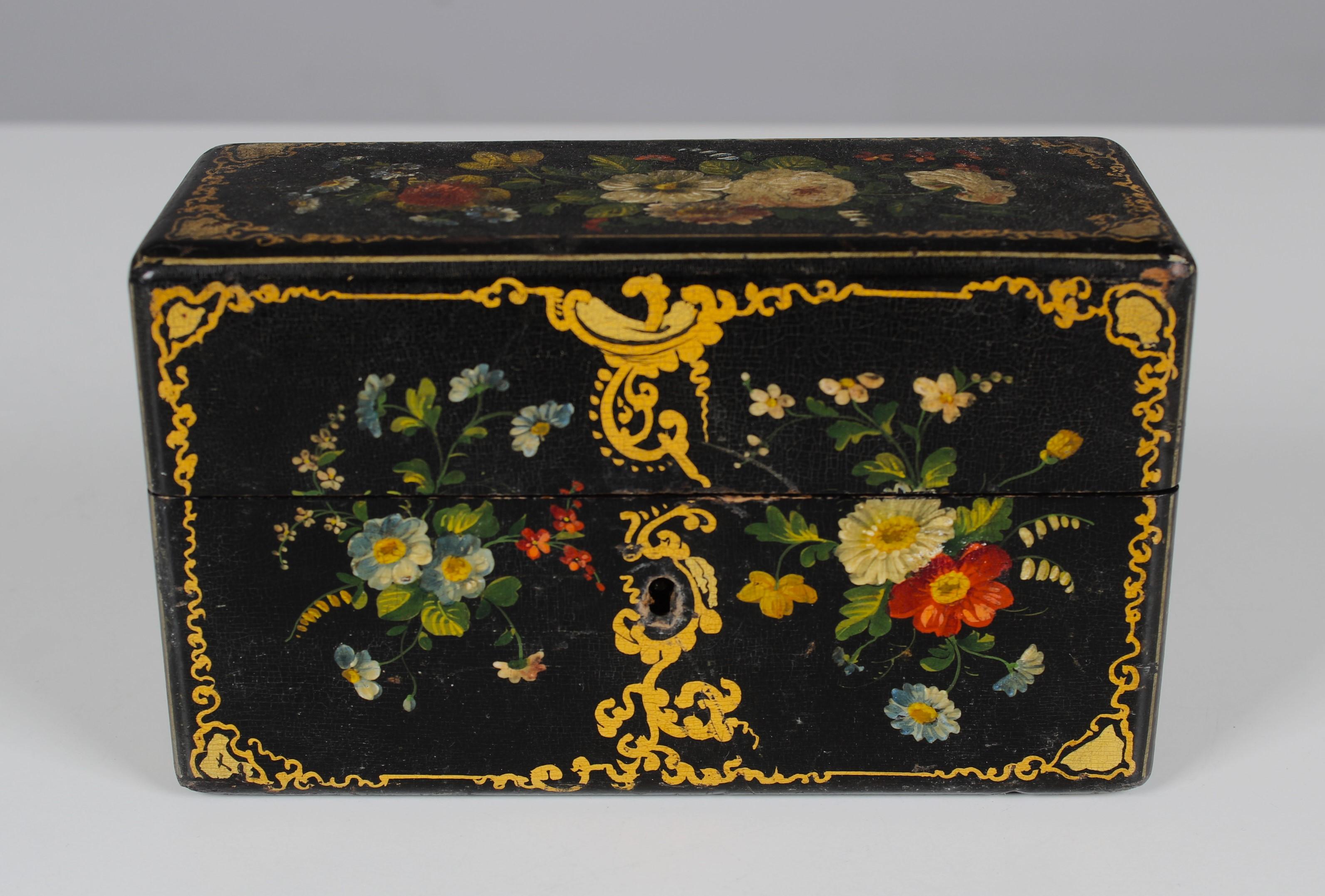 19th Century Antique Jewelry Box, Hand-painted, France, Around 1900 For Sale