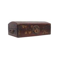 Antique Jewelry Box, Japanese, Leather, Desk Caddy, Meiji Period, circa 1900