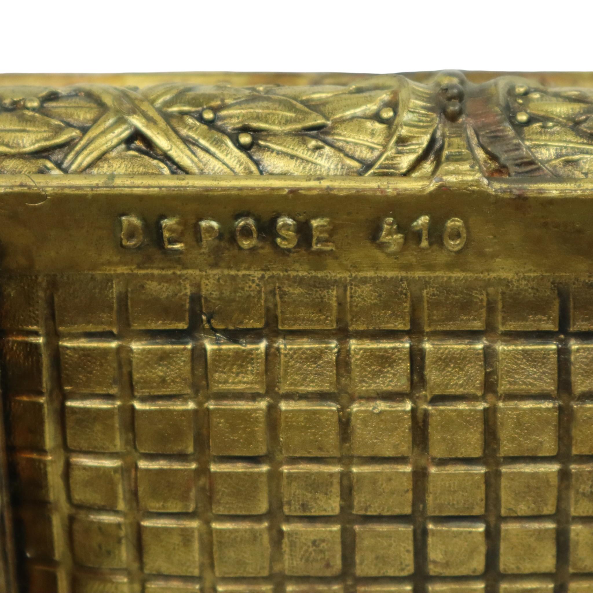 Antikes Schmuckkästchen Jewels Bronze Farbiges Metall Frankreich im Angebot 11