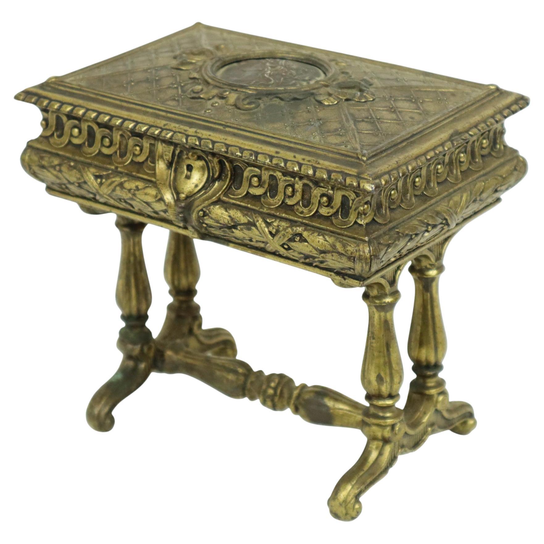 Boîte à bijoux ancienne Bijoux Bronze Métal coloré France