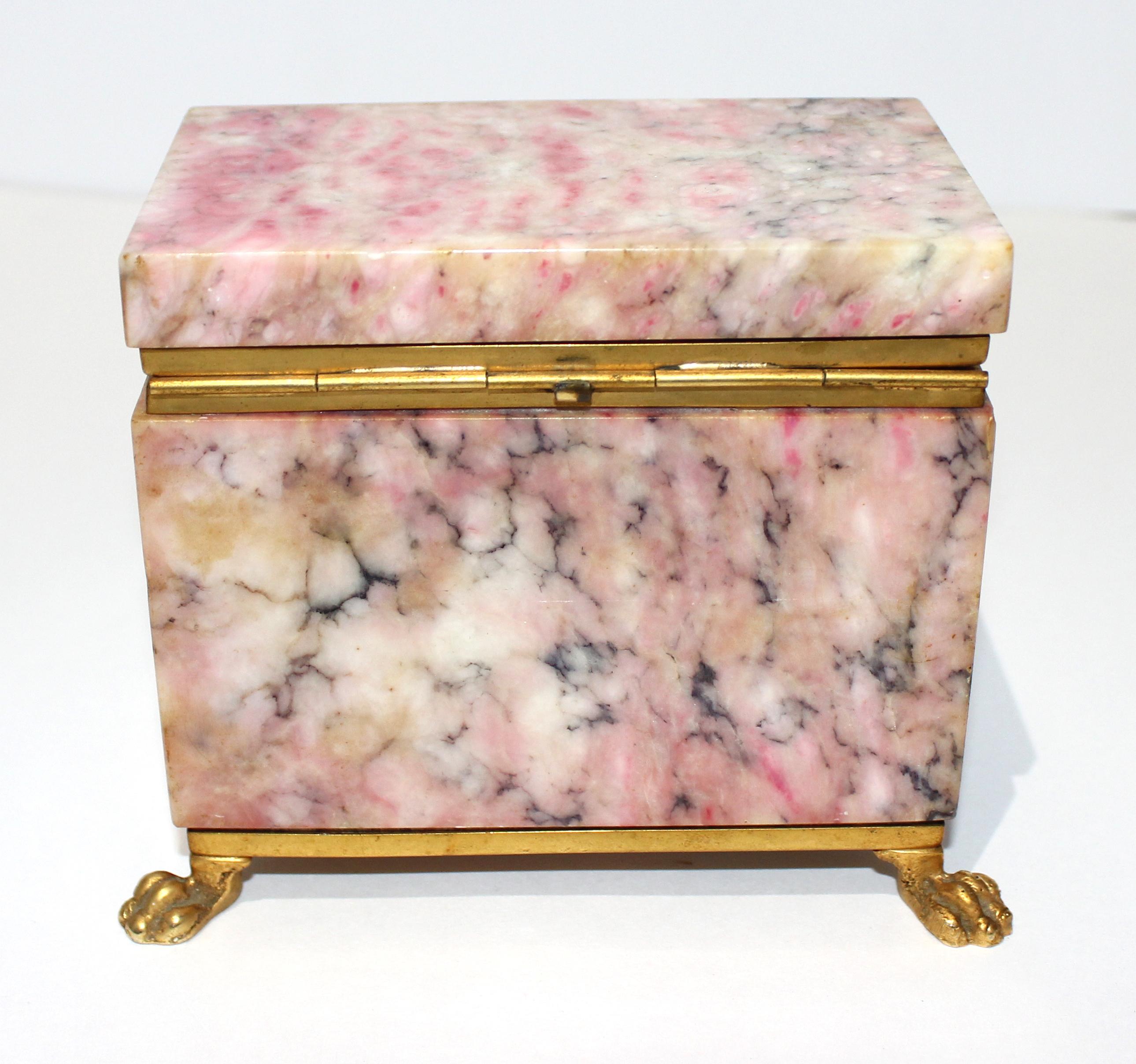 French Antique Jewelry Casket with Gold Dore Accent