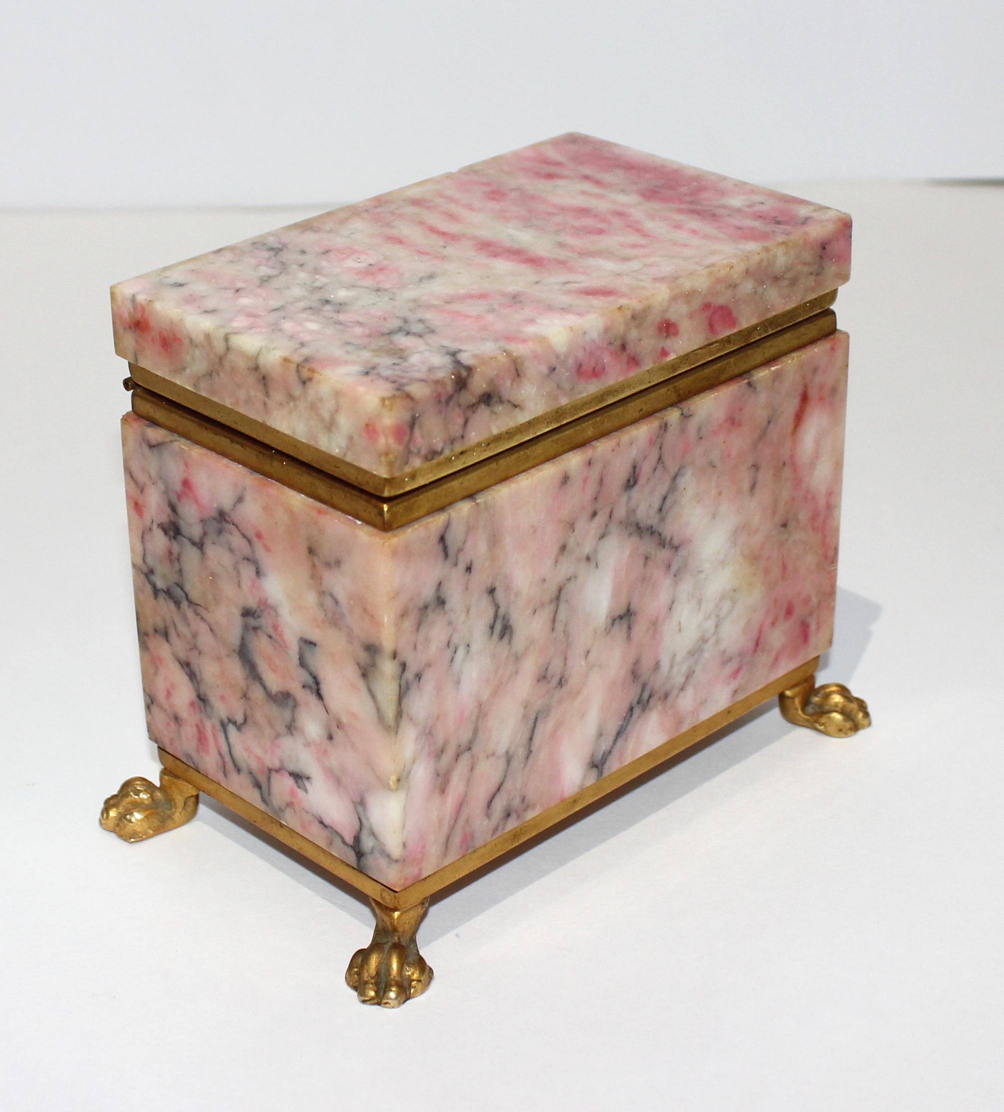 Early 20th Century Antique Jewelry Casket with Gold Dore Accent