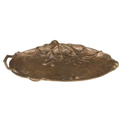 Antique Jewelry Tray, Art Nouveau, Gilded Bronze