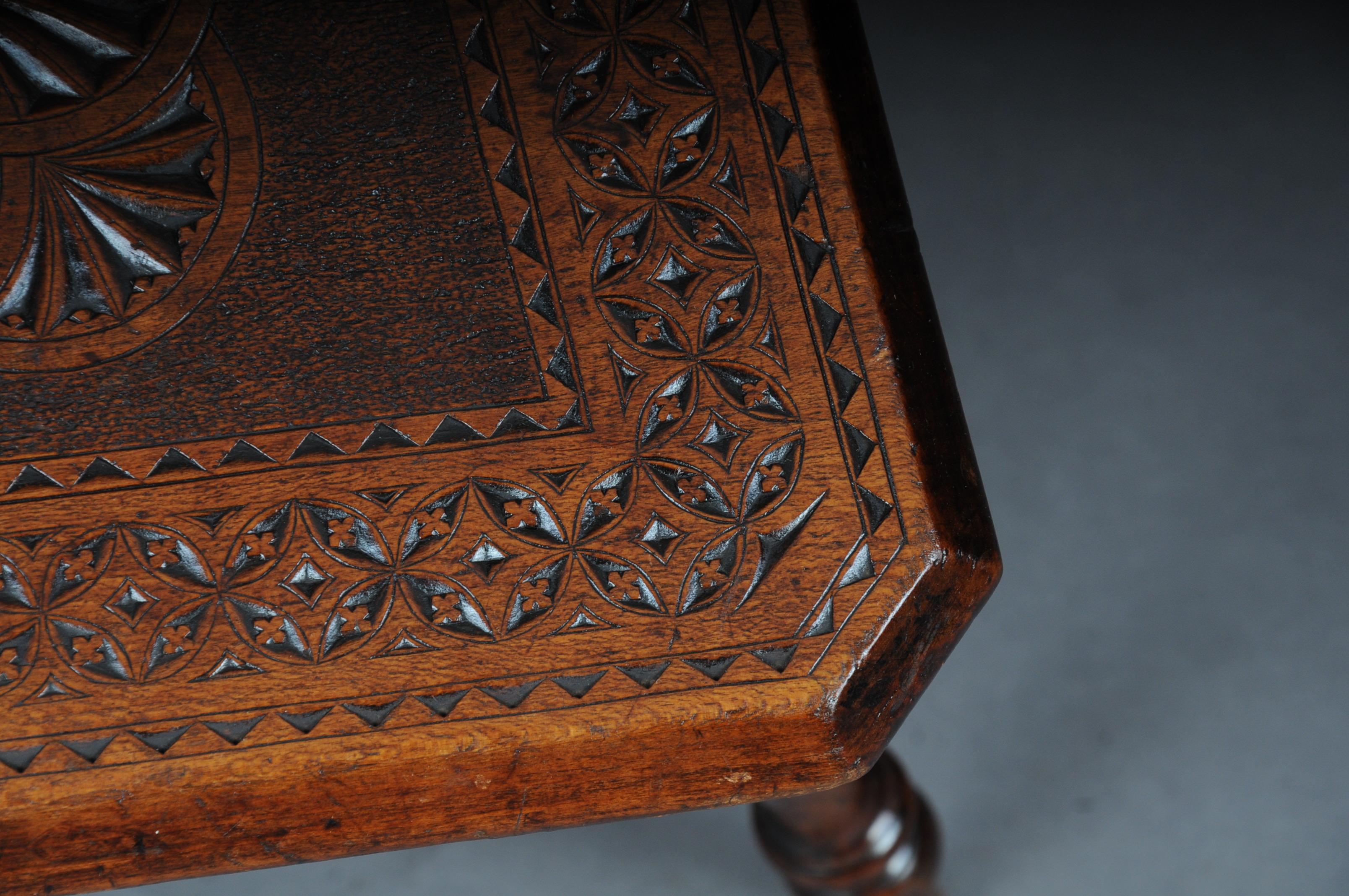 19th Century Antique Jewish Neo Renaissance Board Chair Historicism 1870, Oak For Sale