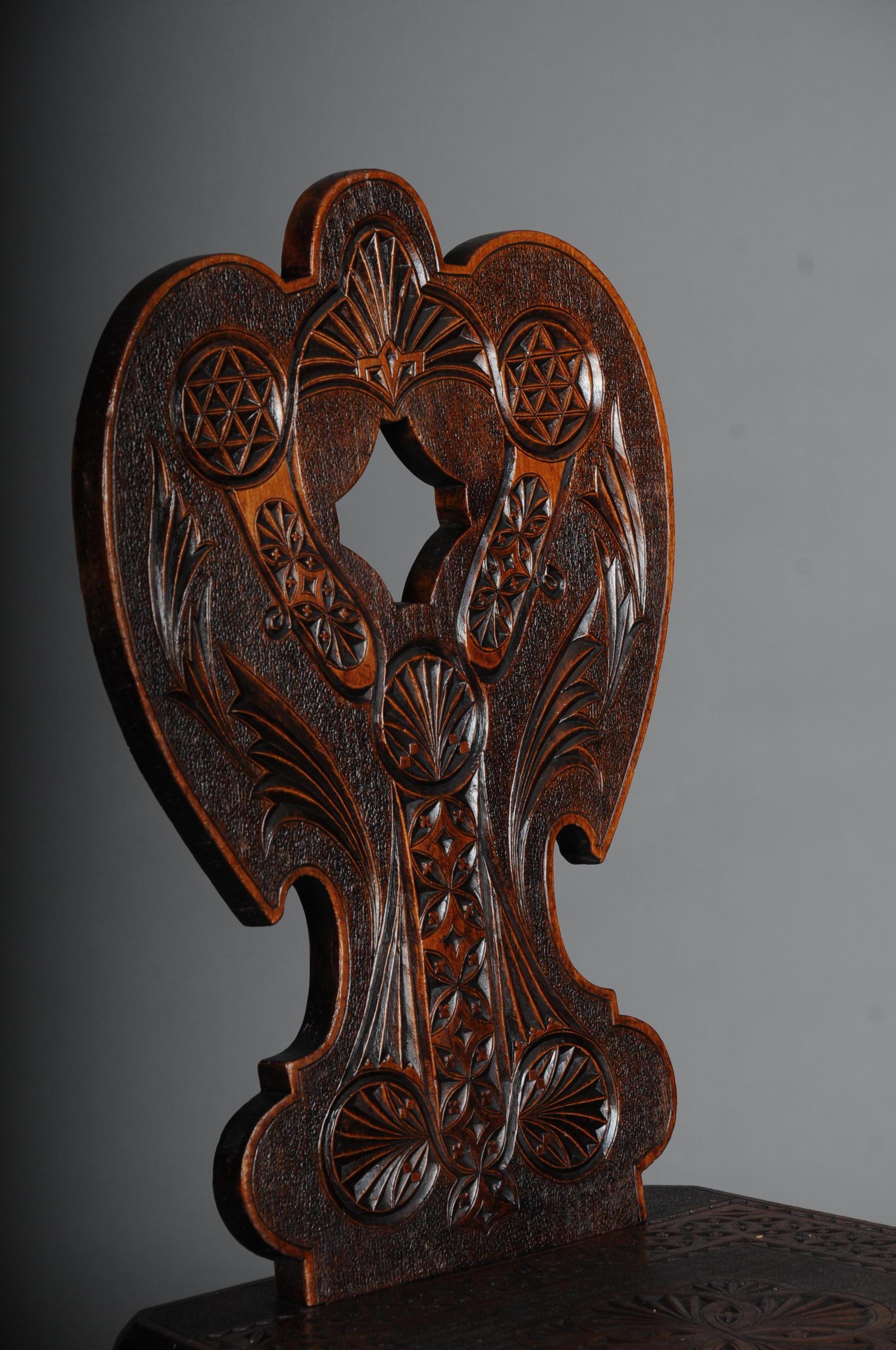 Antique Jewish Neo Renaissance Board Chair Historicism 1870, Oak For Sale 3