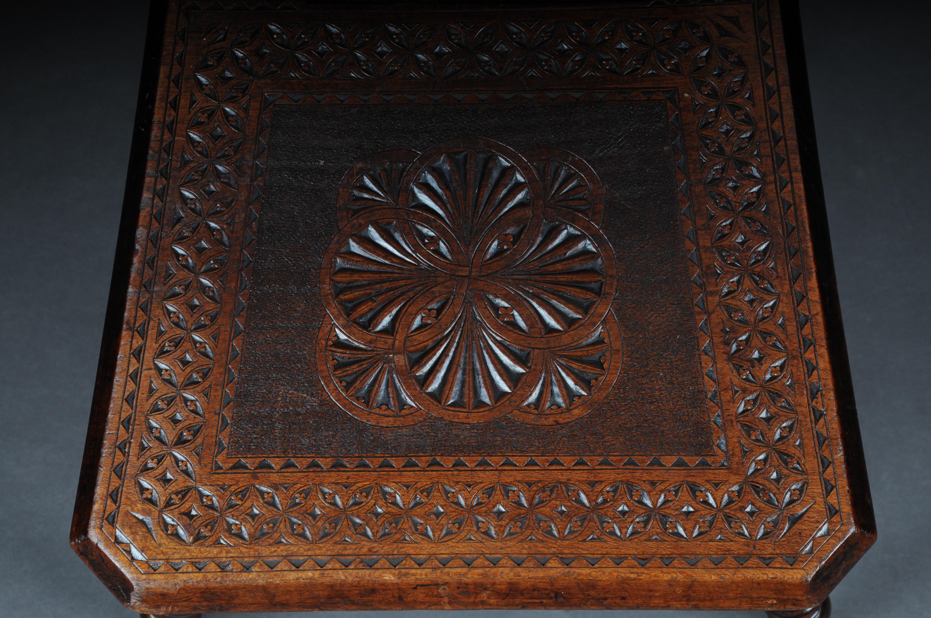 Hand-Carved Antique Jewish Neo Renaissance Board Chair Historicism 1870, Oak