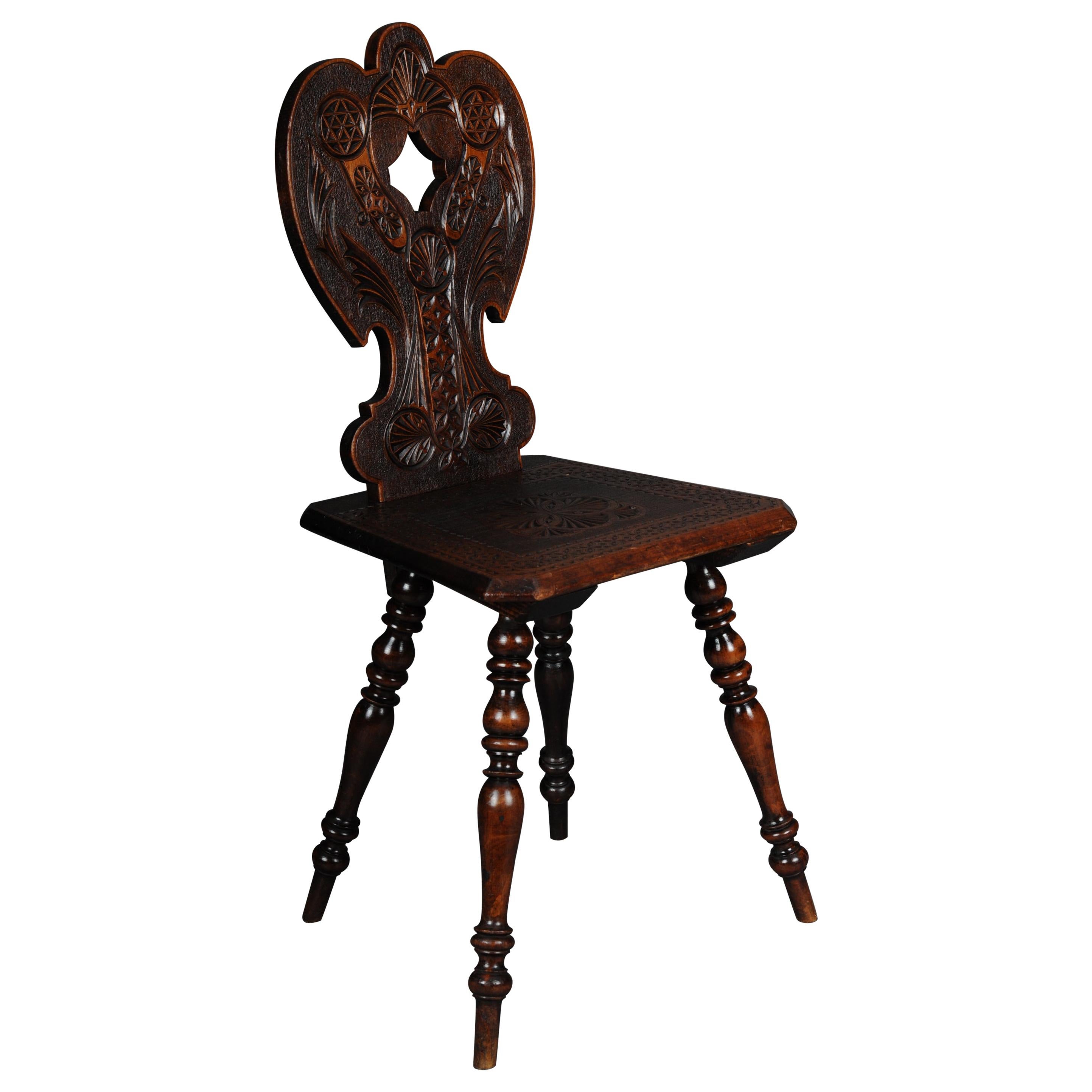 Antique Jewish Neo Renaissance Board Chair Historicism 1870, Oak For Sale
