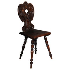 Antica sedia da tavolo ebraica neo-rinascimentale Storicismo 1870, Oak