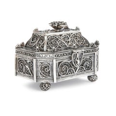 Antique Jewish Silver Filigree Spice Box, Moscow