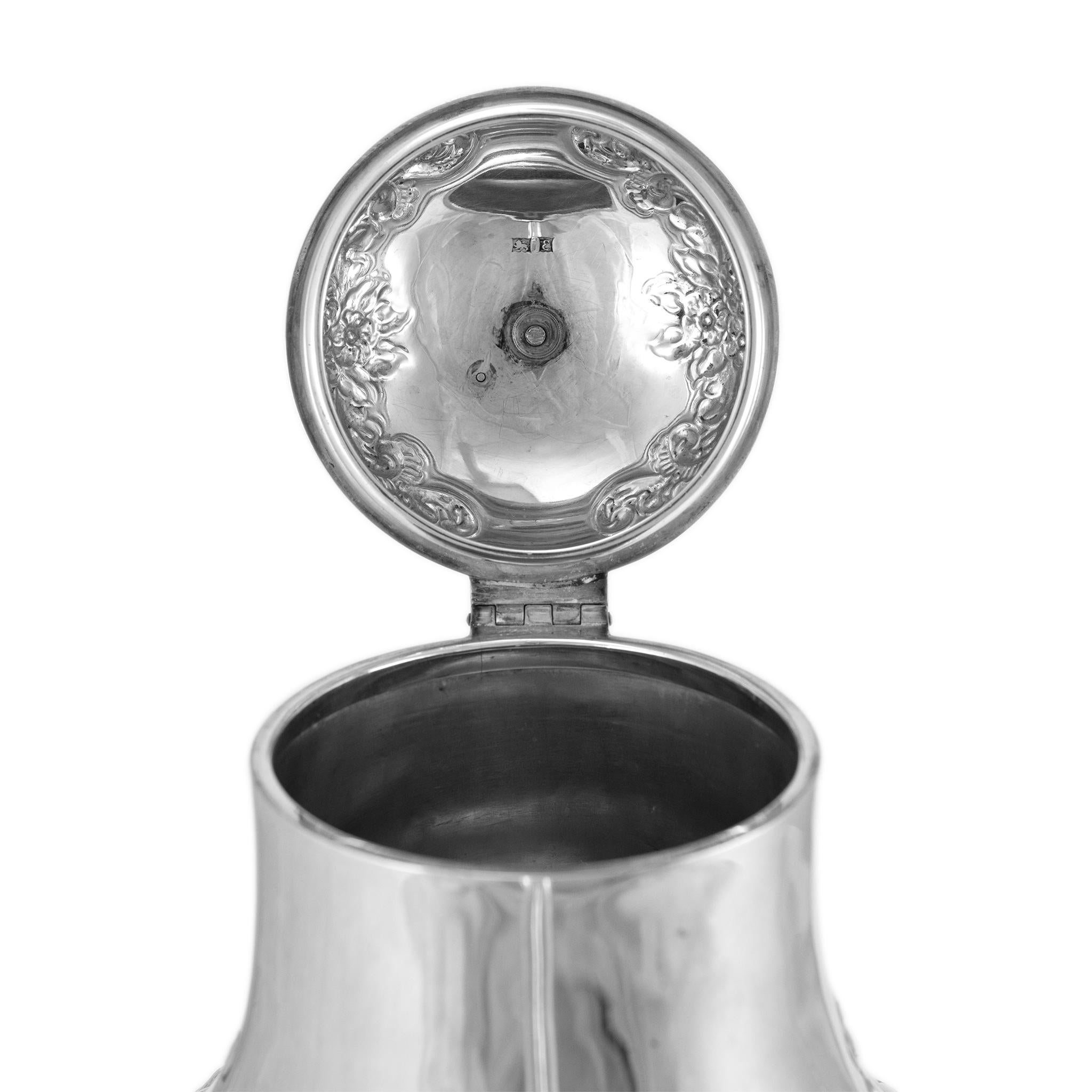 Antique j.g Ltd Heavy 925 Sterling Silver a Teapot With Hinged Cover For Sale 2