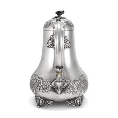 Antique j.g Ltd Heavy 925 Sterling Silver Hot Water Kettle With Hinged Cover